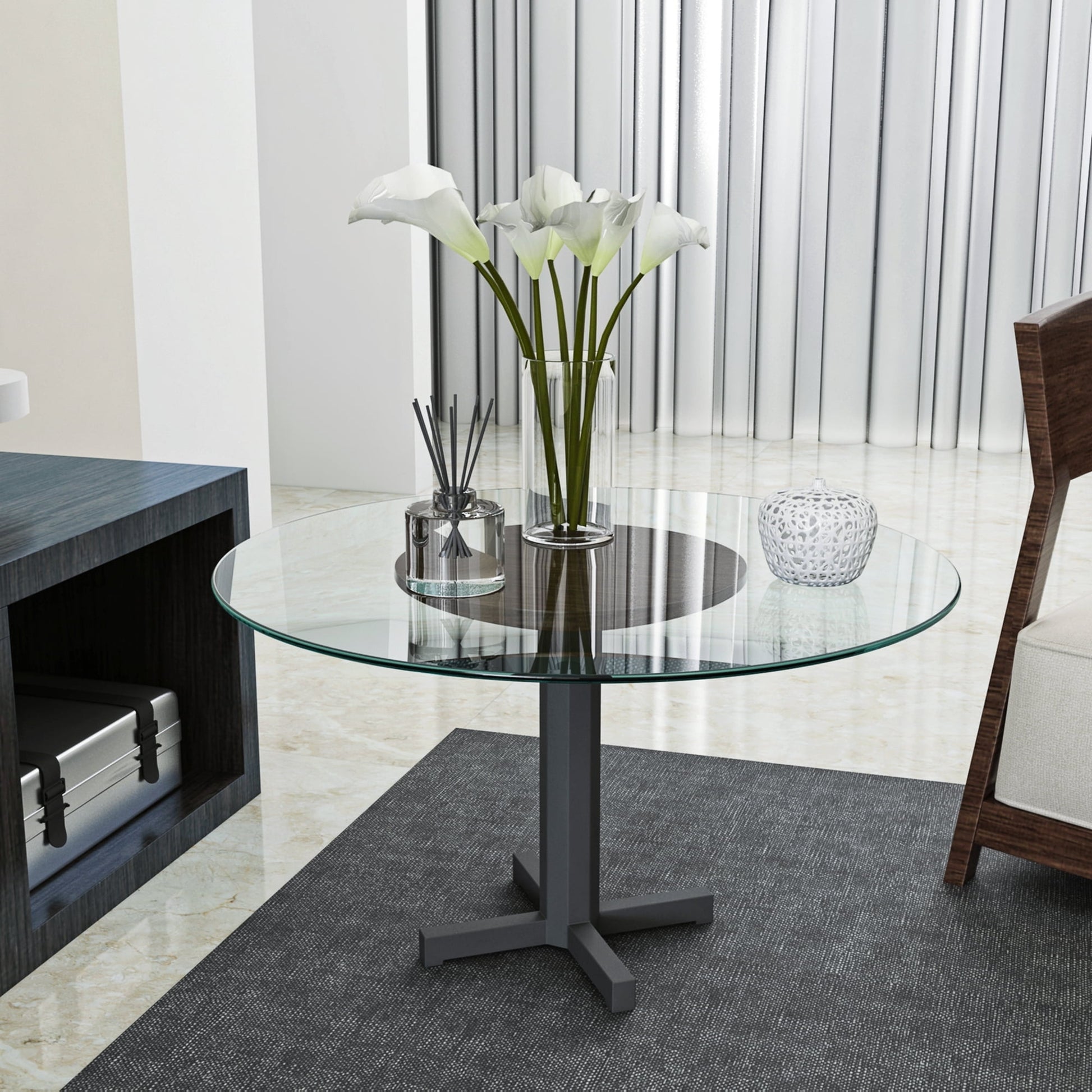 24" Round Table Top,Tempered Glass Table Top Clear Glass 1/4" Inch Thick Flat Polished Edge for Indoor/Outdoor