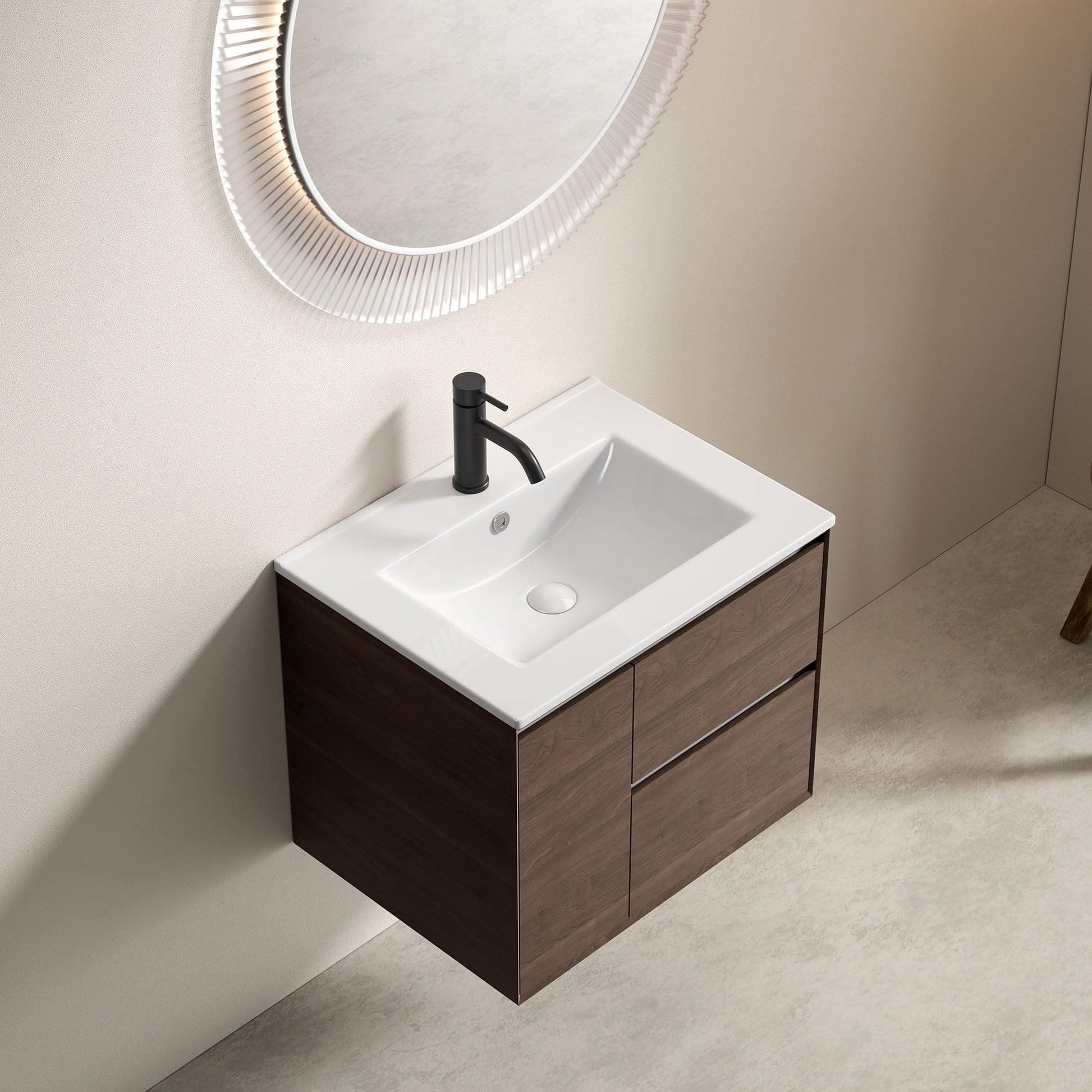 30 inch Bathroom Vessel Sink, Ceramic Bathroom Vanity Sink Top with Overflow,White