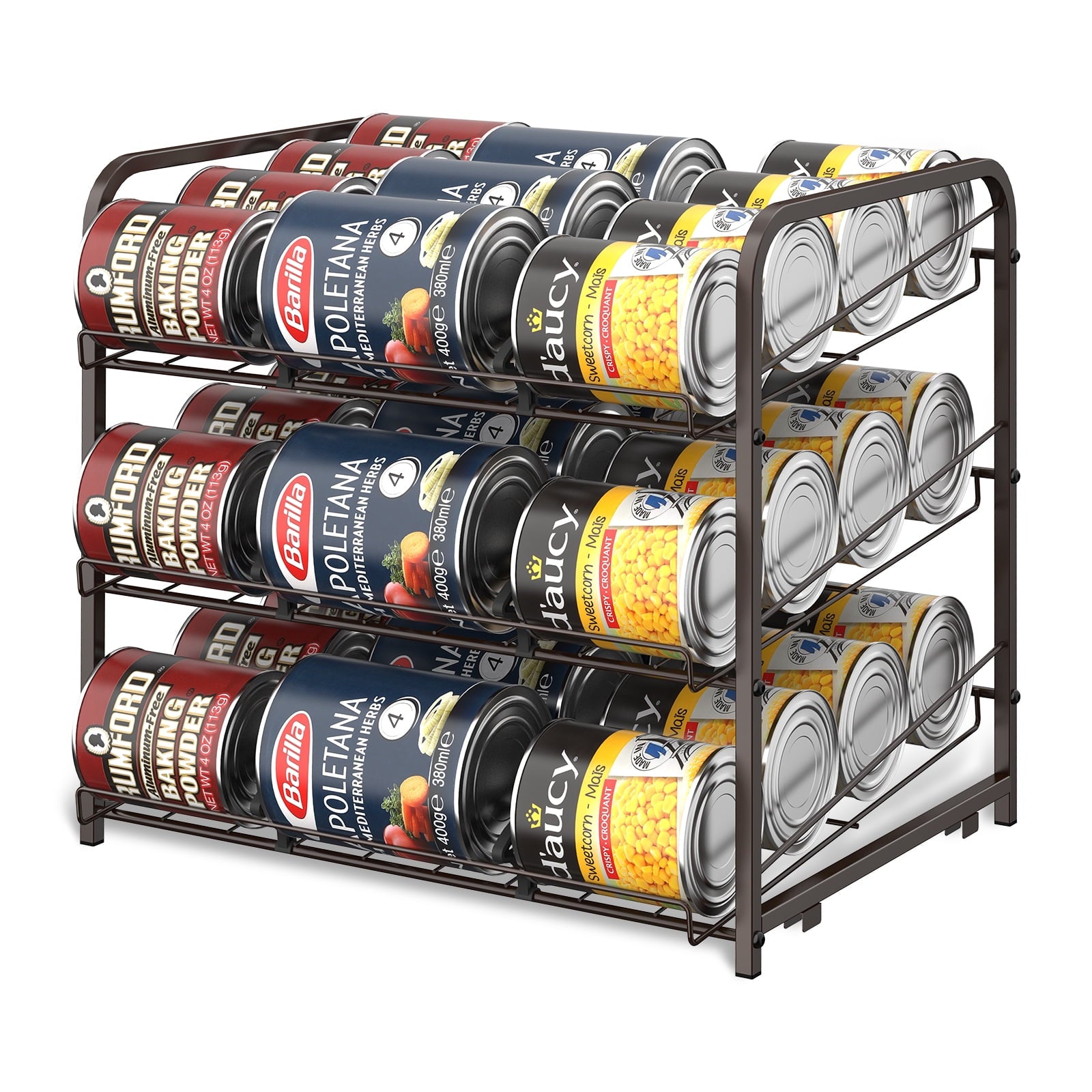 3-Tier Stackable Rack Organizer, Metal Bronze, 16.73" x 12.2" 14.76"