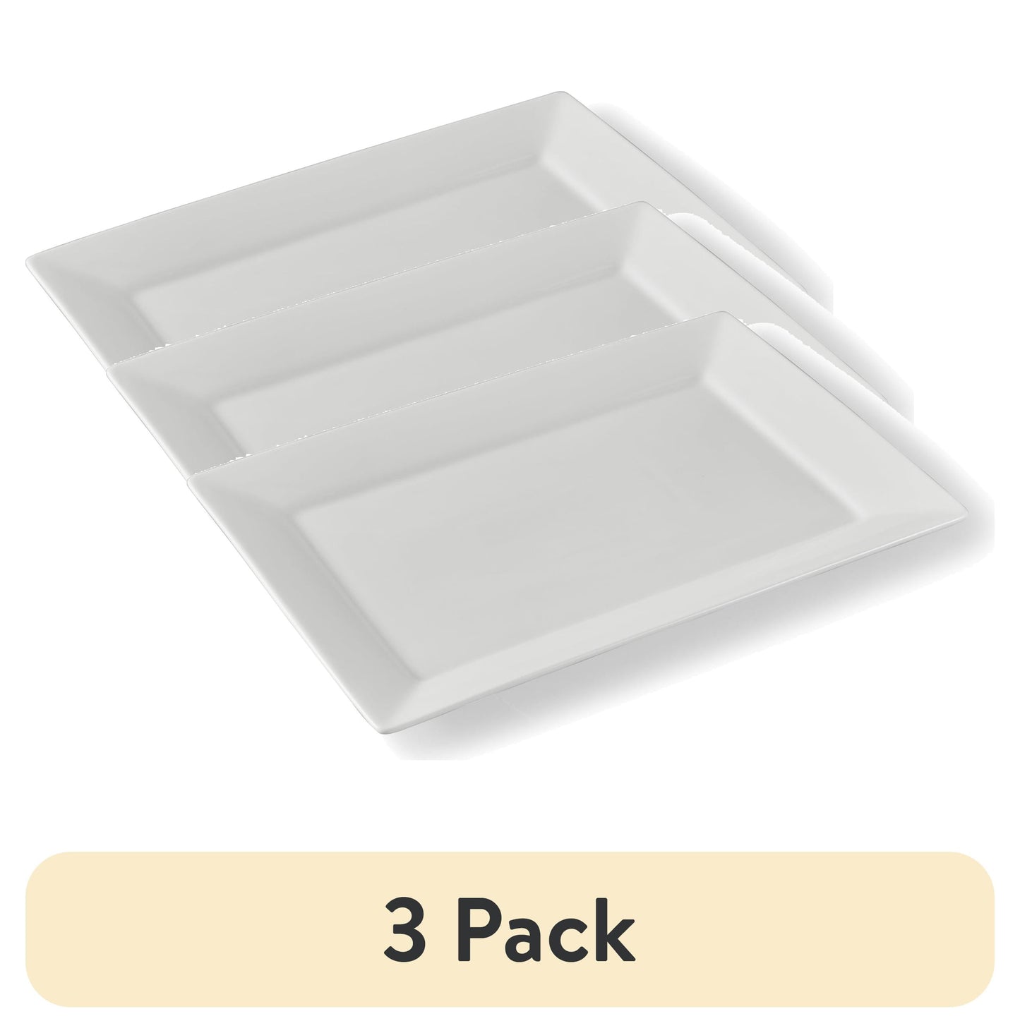 (3 pack) Better Homes & Gardens 10" x 14" White Porcelain Serving Platter