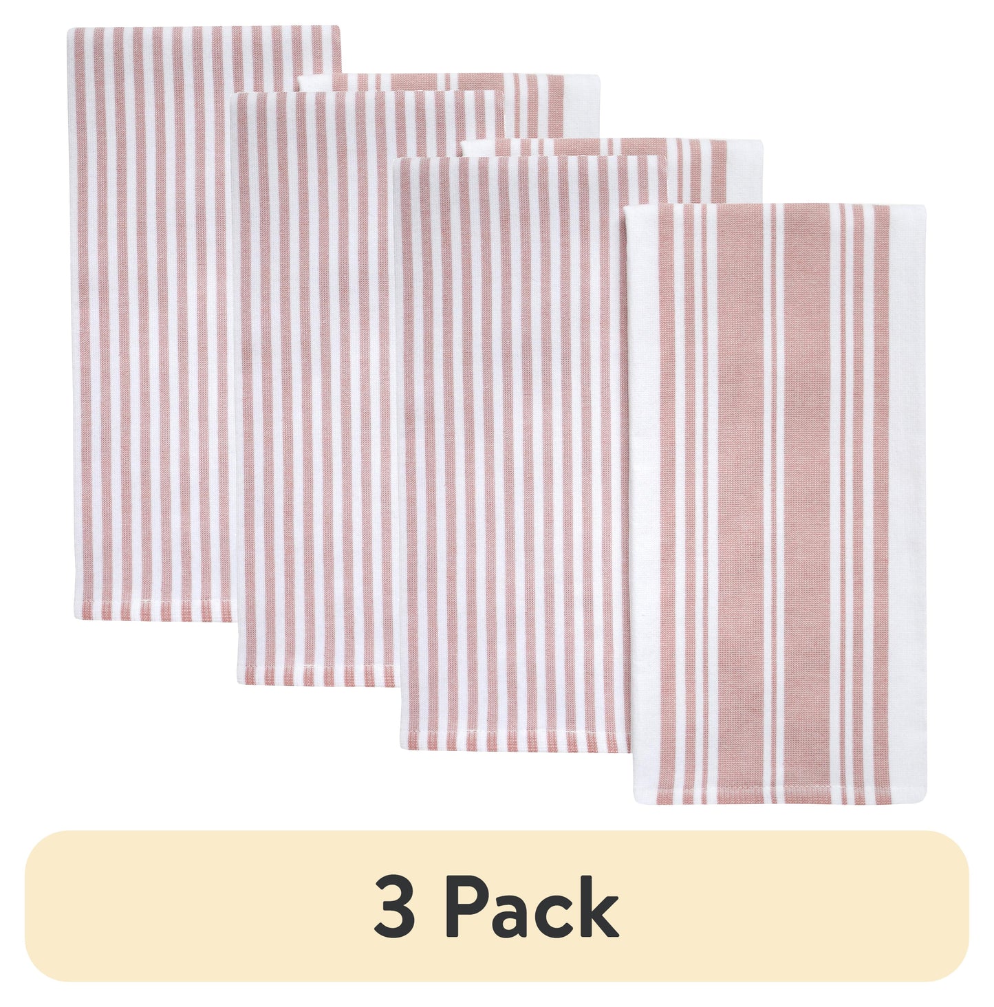(3 pack) Better Homes & Gardens 2 Piece Culinary Kitchen Towel, Old Rose