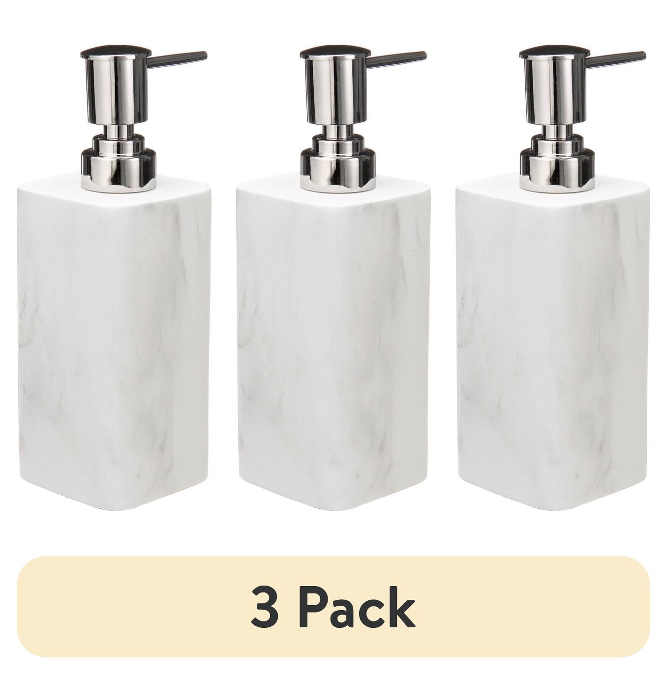 (3 pack) Better Homes & Gardens Faux Marble Resin Soap Pump, White