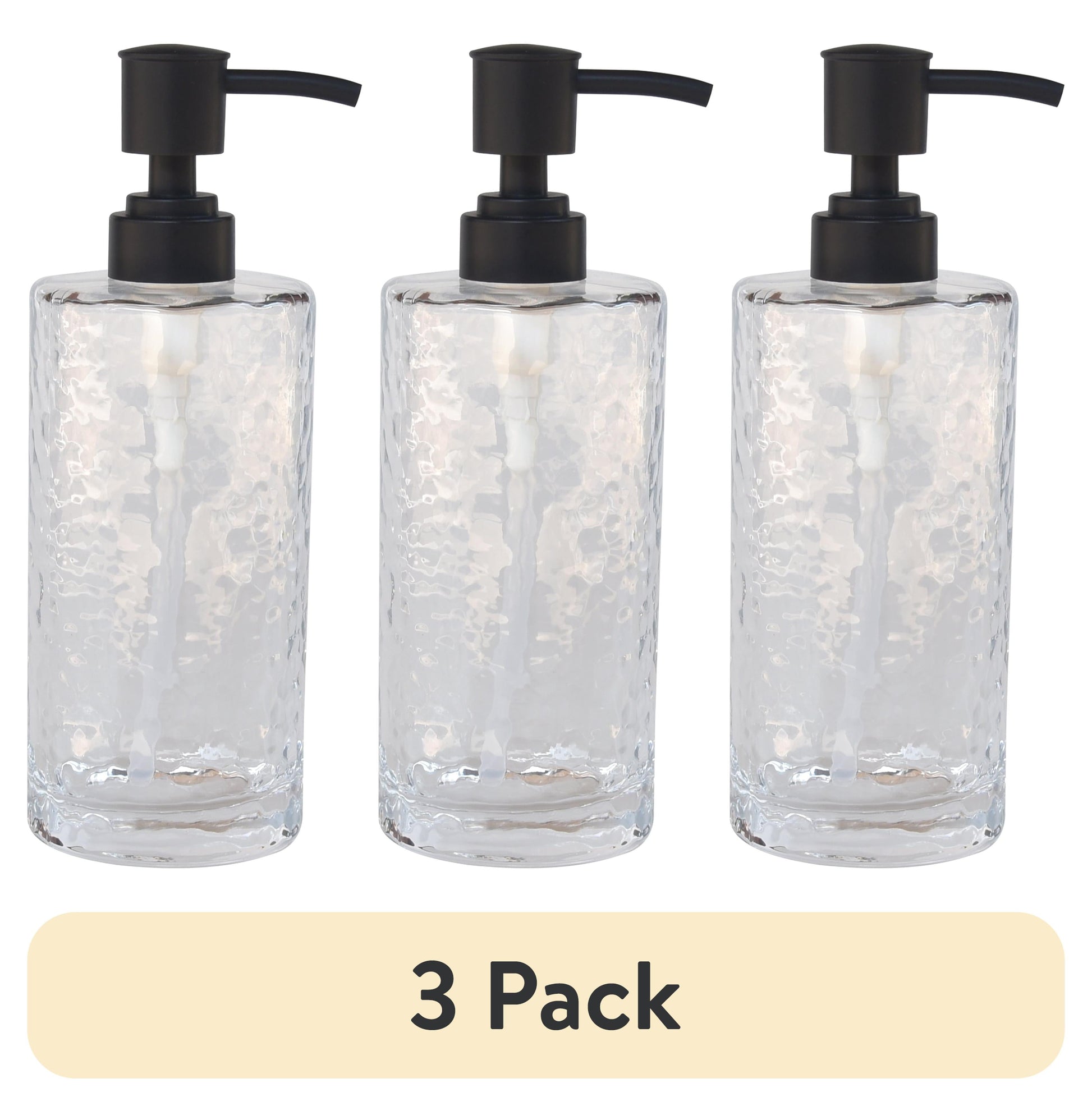 (3 pack) Better Homes & Gardens Hammered Glass Soap Pump