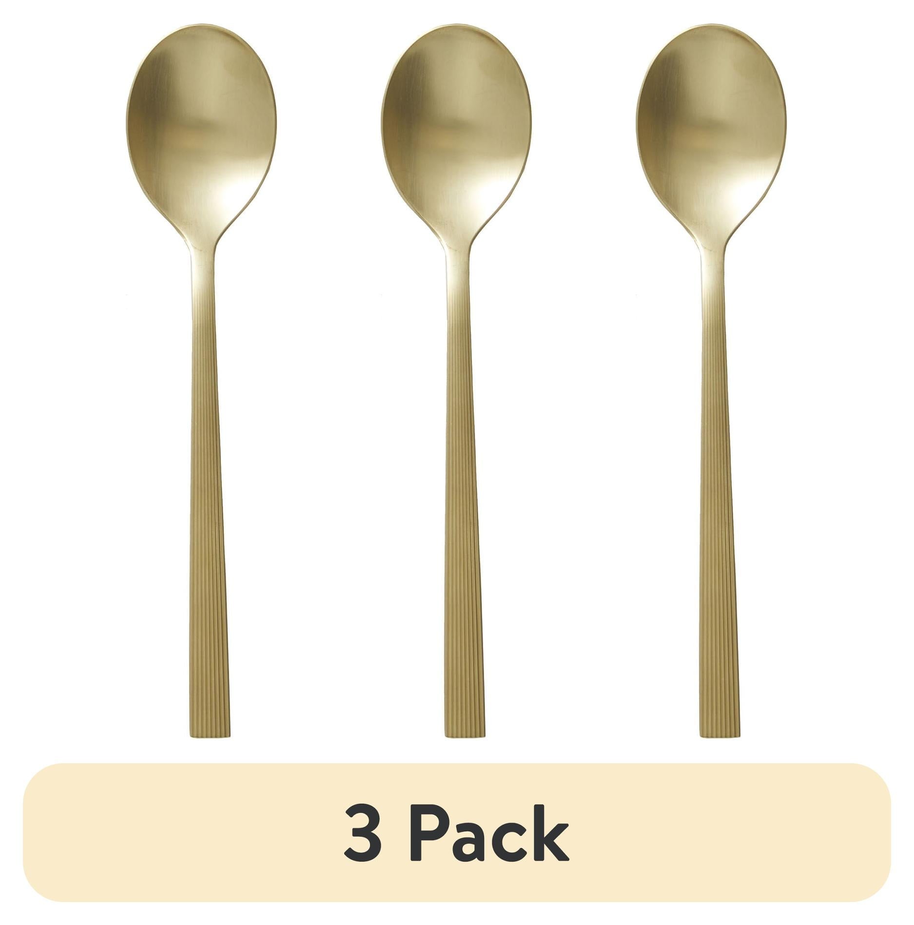 (3 pack) Better Homes & Gardens River 16-Piece Gold Satin Stainless Steel Flatware Set (Service for 4)