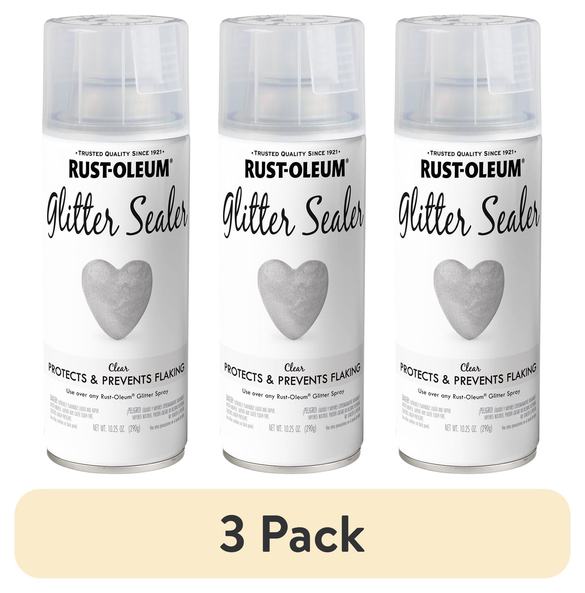 (3 pack) Sellador Transparente, Rust-Oleum Pintura en Aerosol con Brillo-267736, 10.25 oz