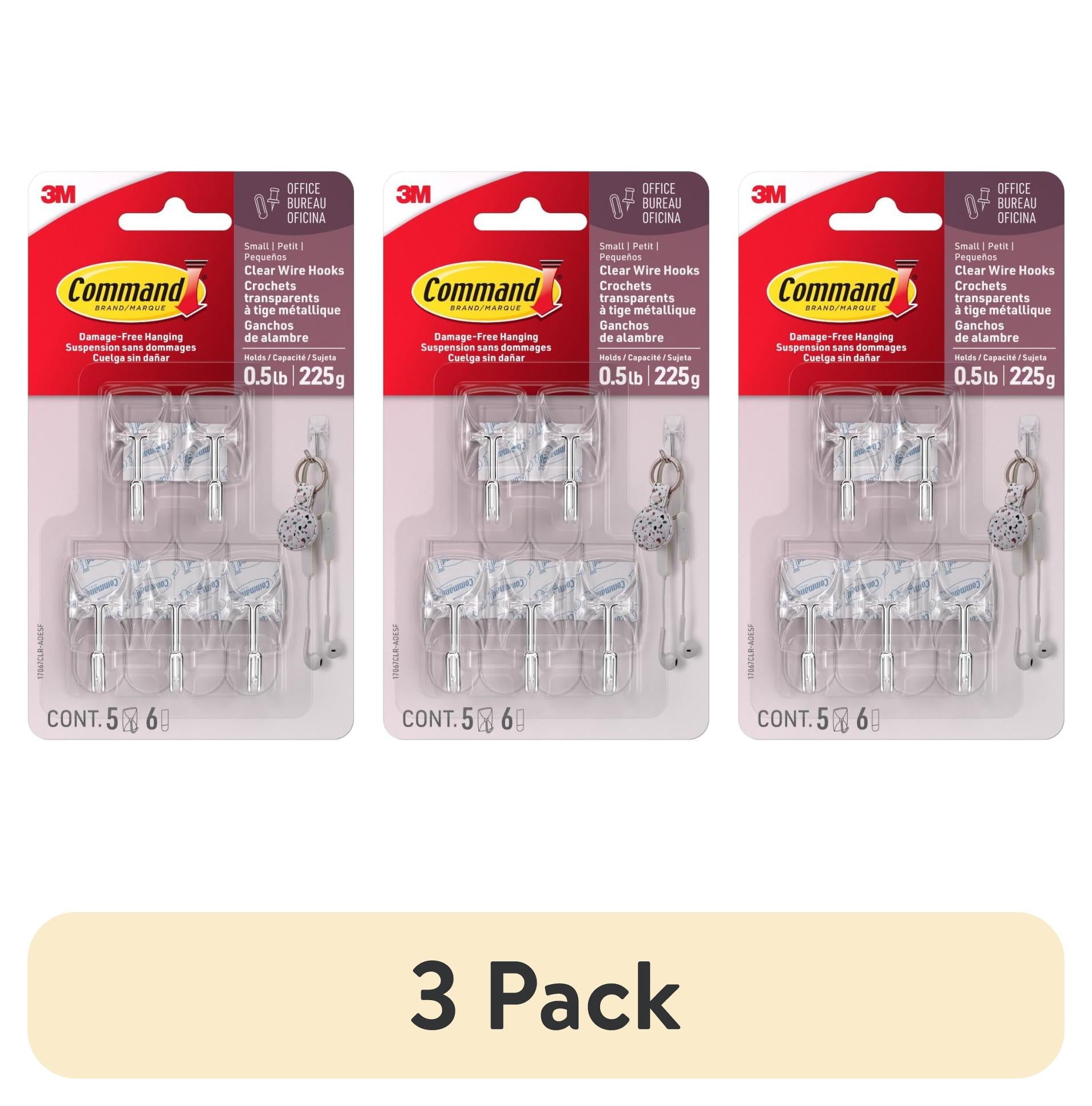 Command Small Wire Toggle Hooks, Clear, Damage Free Decorating, Five Hooks