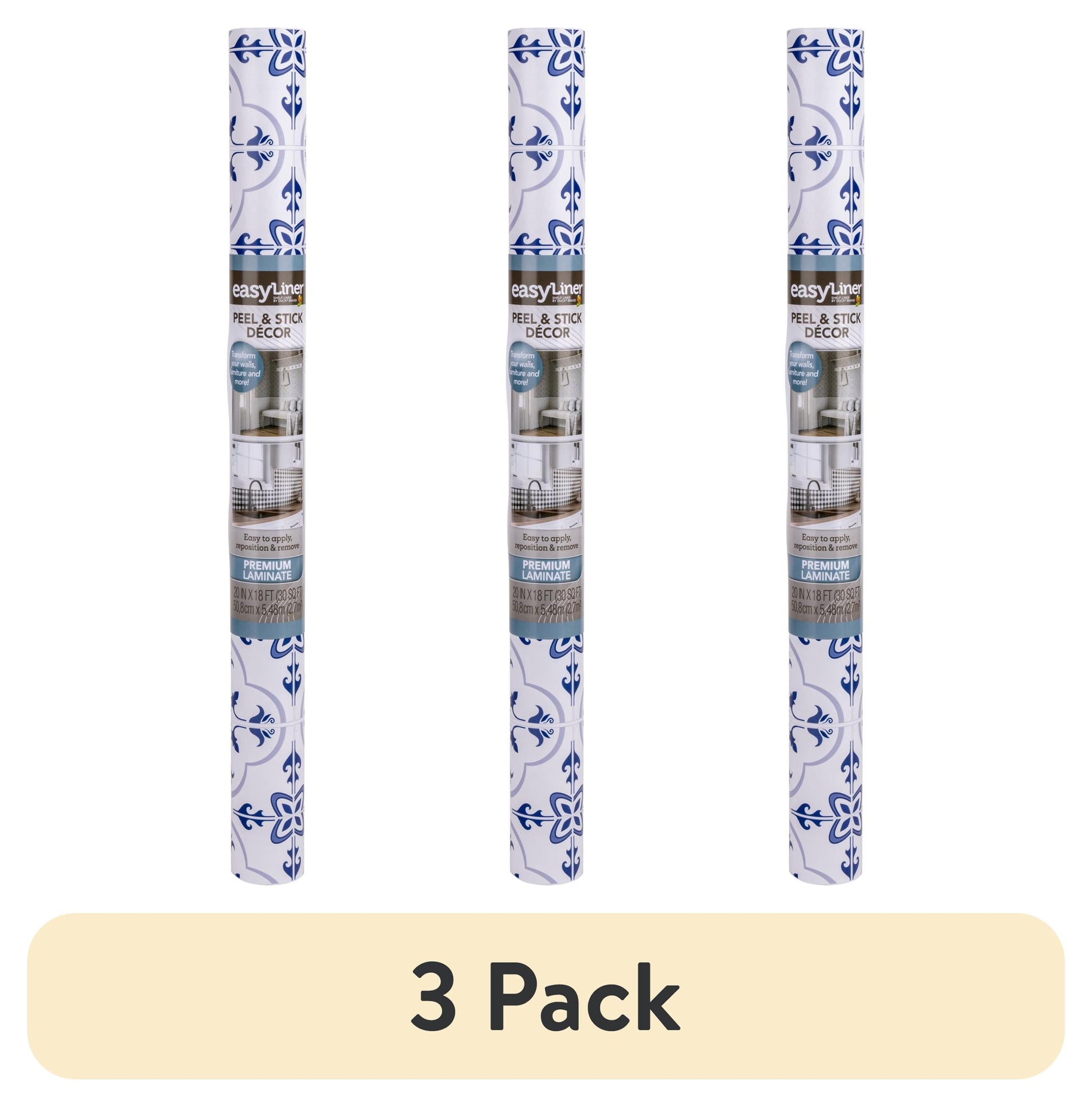 EasyLiner Premium Removable Adhesive Peel & Stick Wallpaper, Mediterranean Tile, 20 in. x 18 ft.