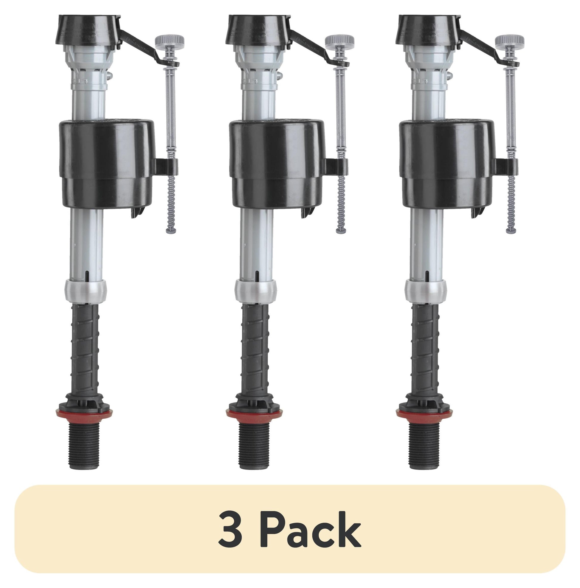 (3 pack) Fluidmaster 400A Universal Toilet Tank Repair Valve, Adjustable Height, Corrosion-Resistant Material, White