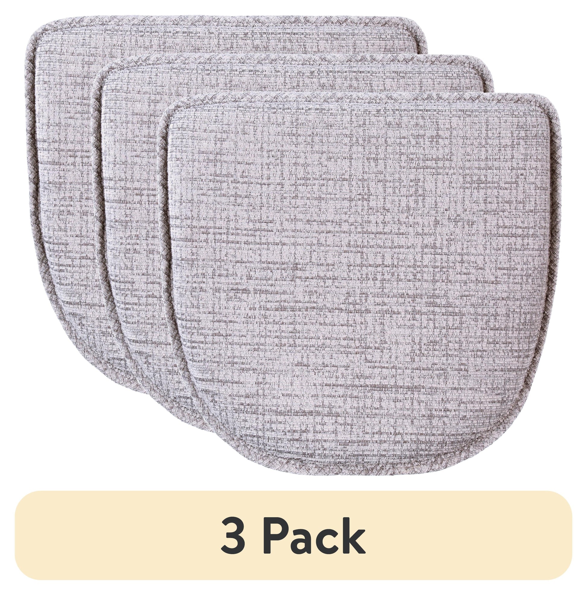 (3 pack) Gripper Non Slip 15" x 16" Kendal Nickel Chair Cushion