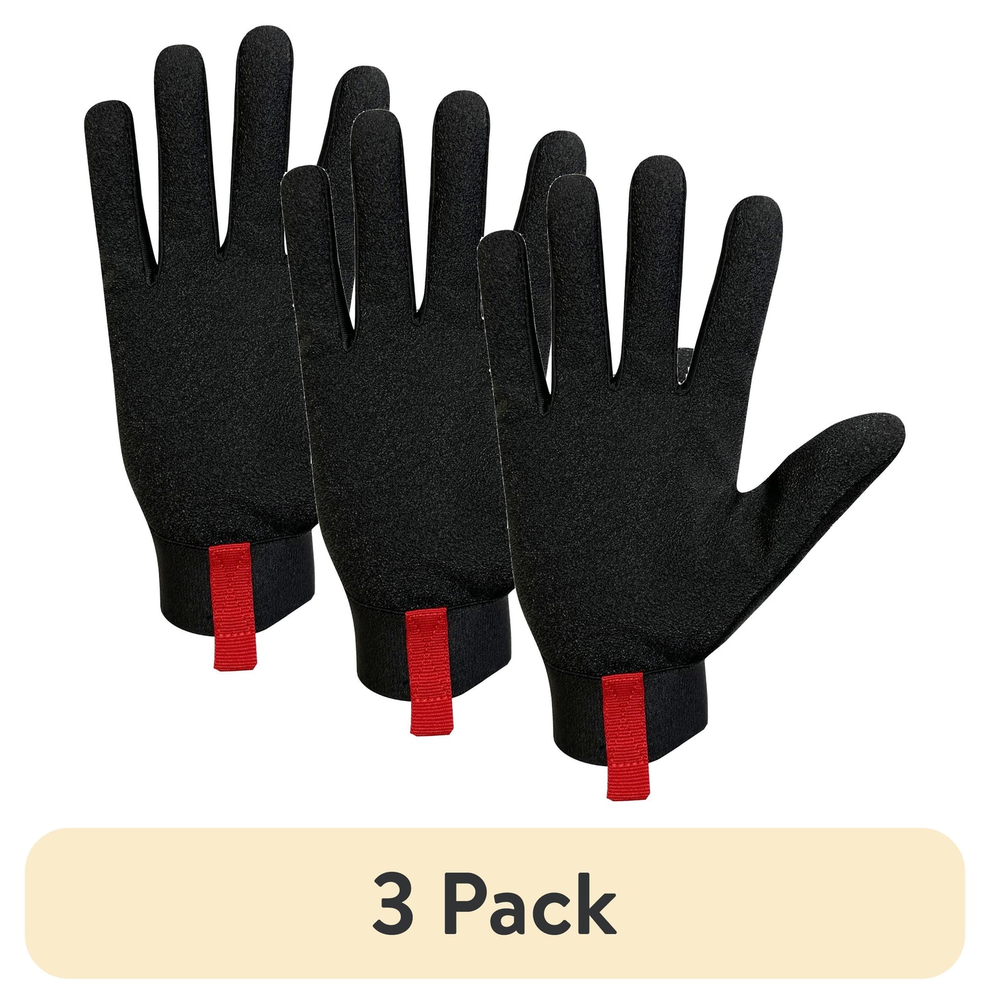 Hyper Tough Heavy Duty Impact Gloves, Black Red and Gray, Polyester, Adult Men's, Large, 1 Pair