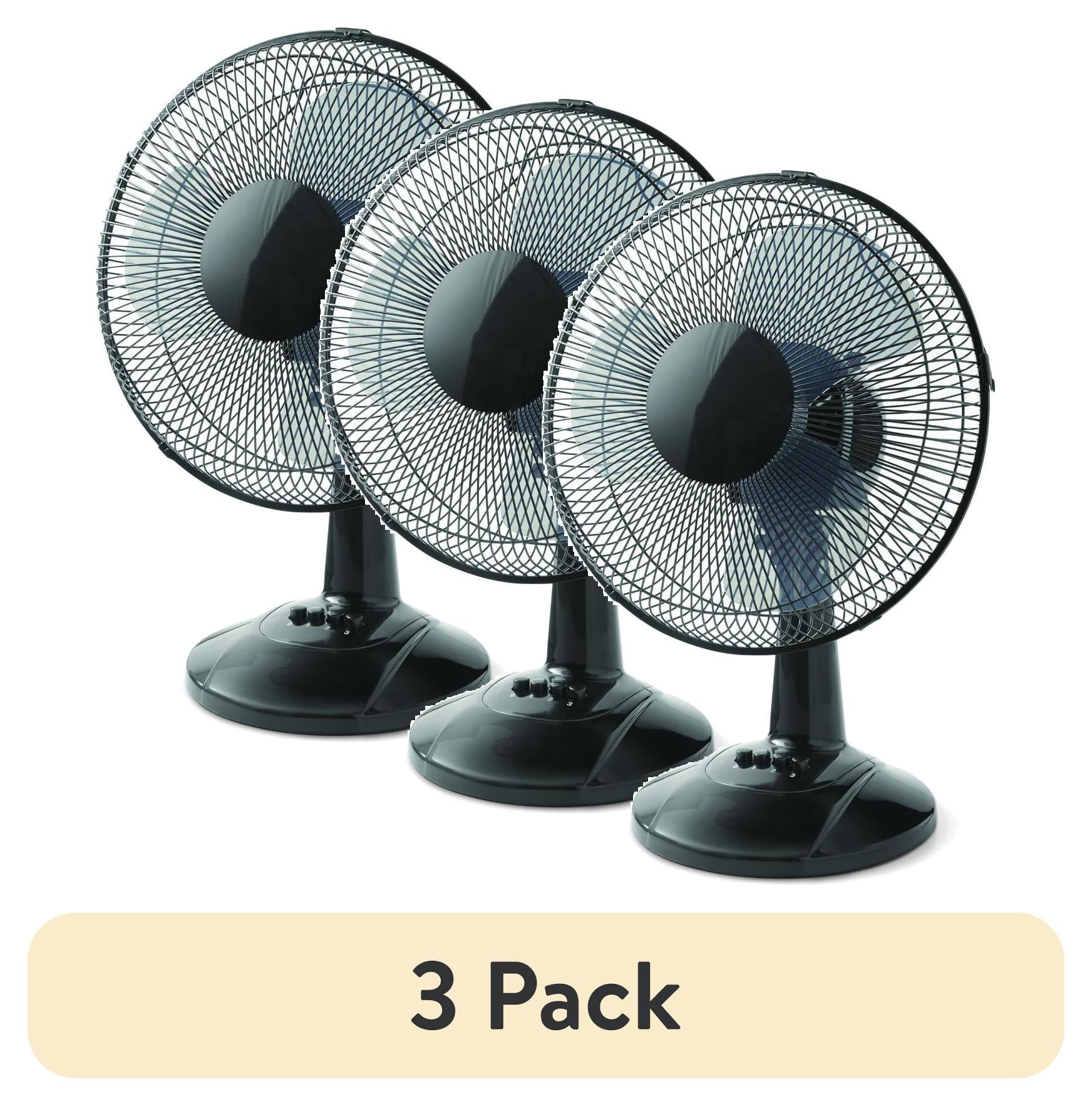Mainstays 12" 3-Speed Oscillating Table Fan, FT30-8MBW, New, White
