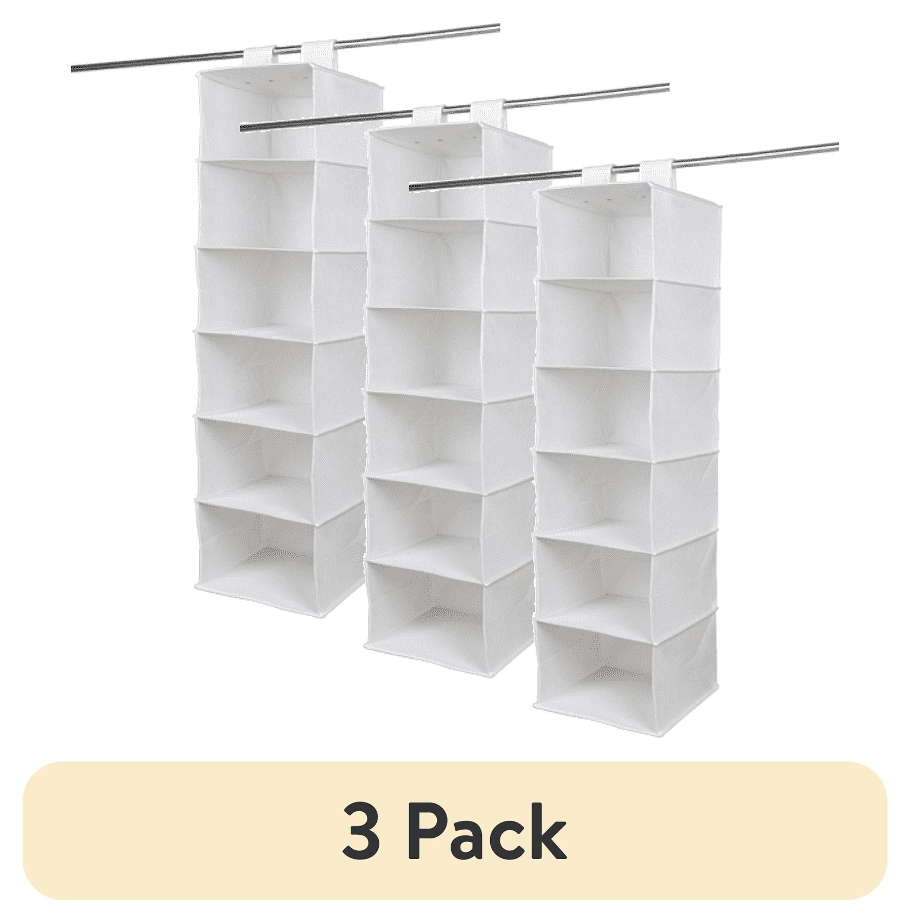 (3 pack) Mainstays Organizador Colgante de ClÃ³set de 6 Repisas de Tela No Tejida, Divisores de Repisa, Blanco Ãrtico