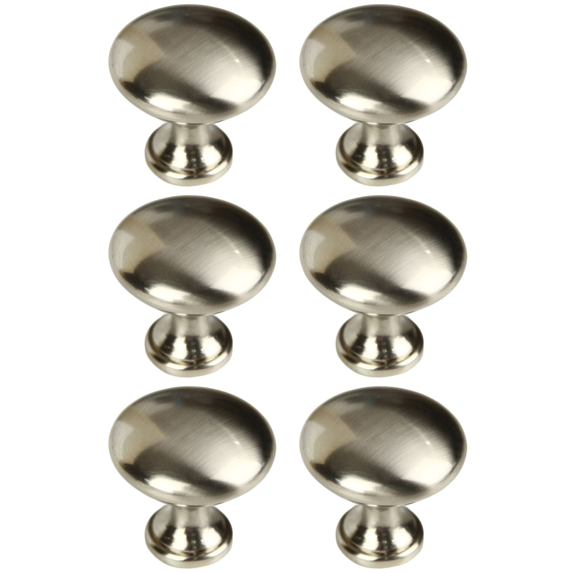 (3 pack) Mainstays Brushed Nickel Round Mushroom Knob, Steel, 2 pack