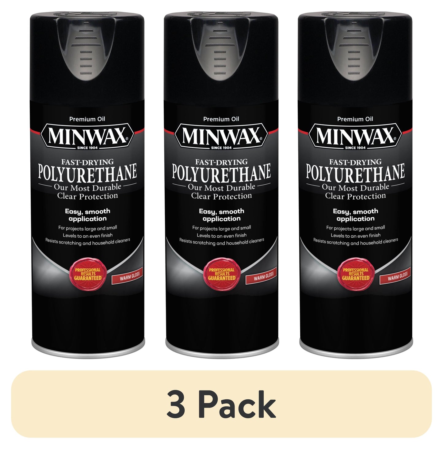 (3 pack) Minwax 33050000 Fast-Drying Polyurethane, Warm Gloss, Clear, 11.5 oz, (1 Piece, 1 Pack)