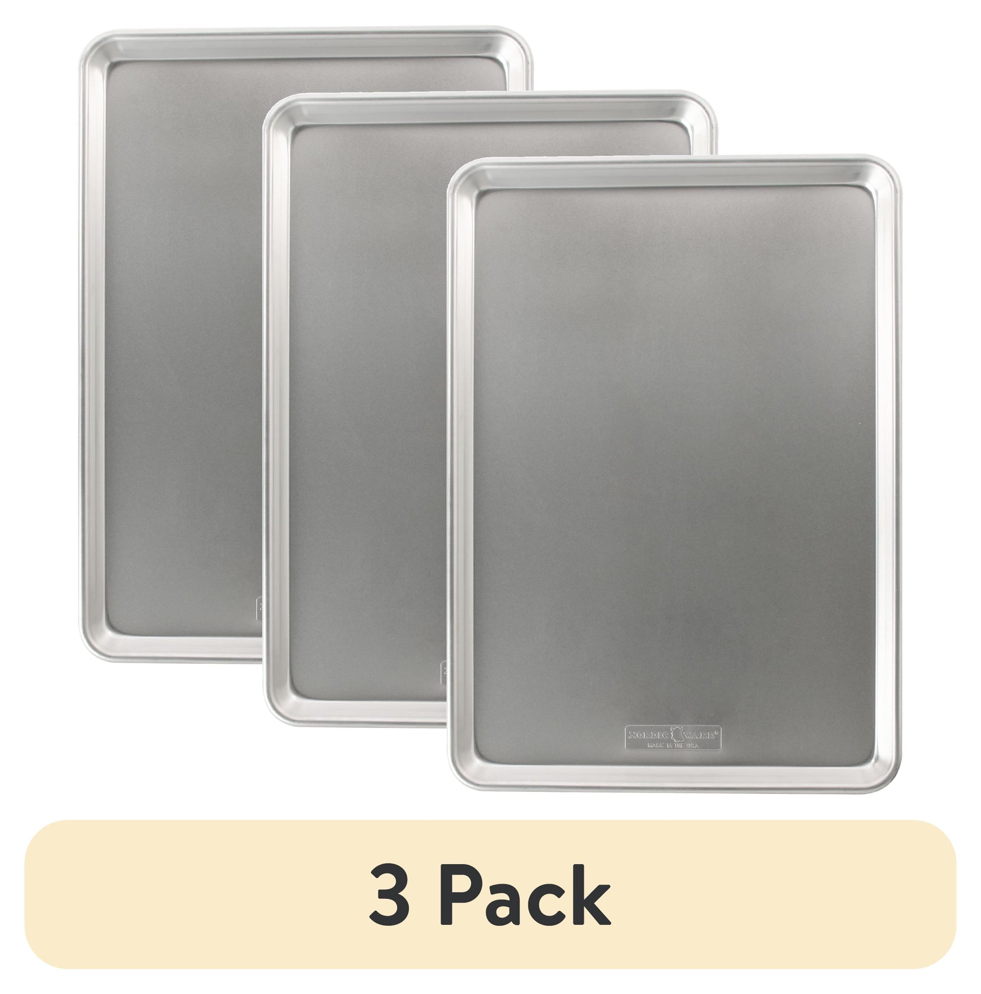 (3 pack) Nordic Ware Naturals 21" x 15" Aluminum Extra Large Rectangular Cookie & Baking Sheet Pan