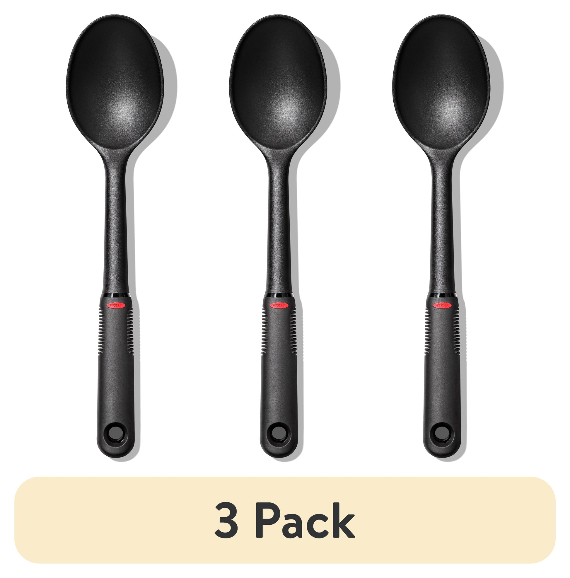 (3 pack) OXO Softworks 13" Nylon Cooking Spoon, Black