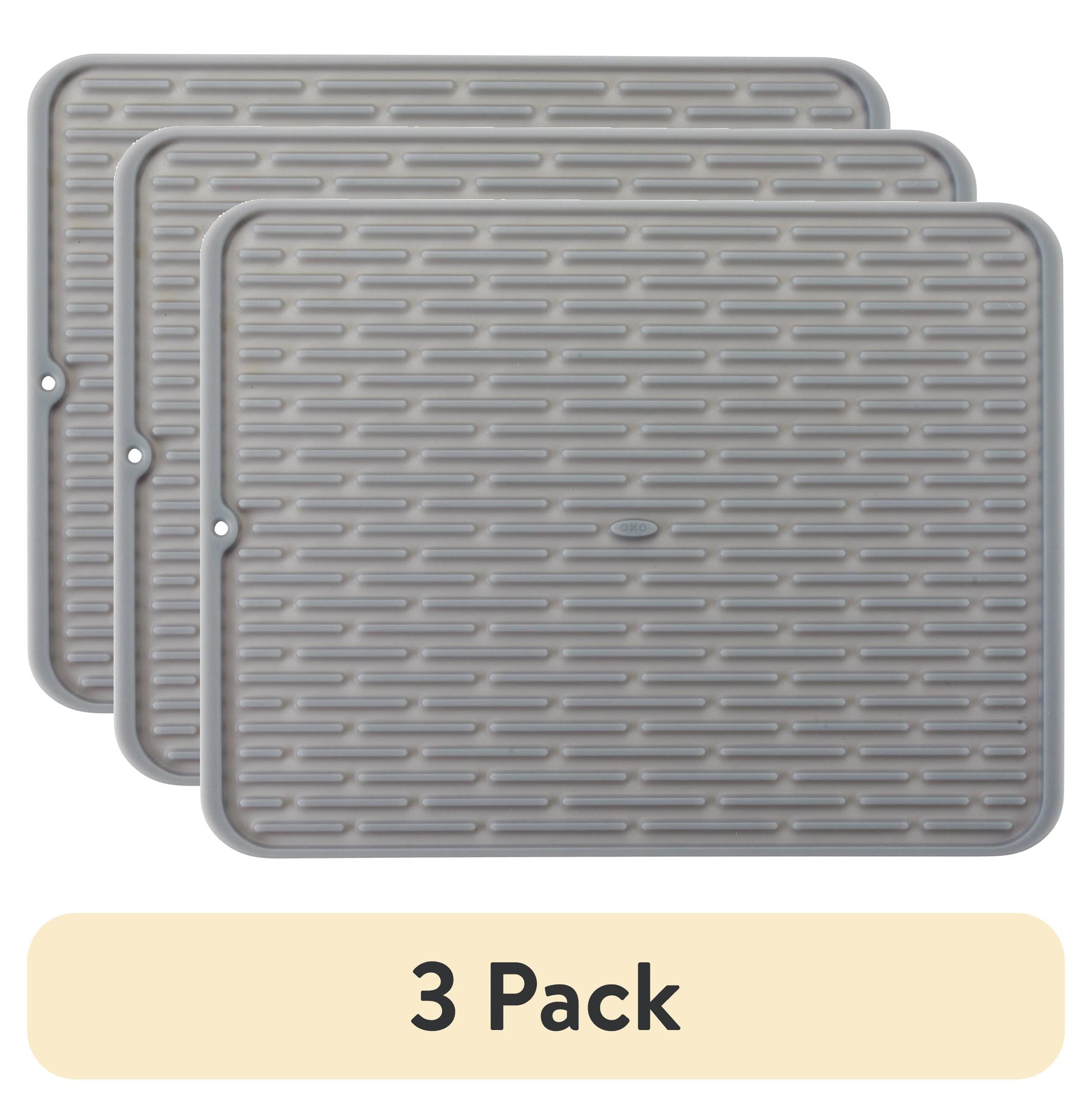 (3 pack) OXO Large Silicone Drying Mat, 16.75-In x 12.5-In, Gray