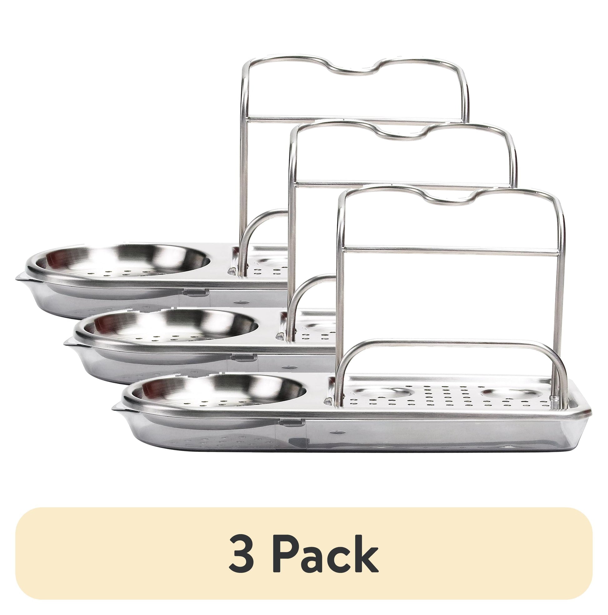 (Paquete de 3) Organizador de Fregadero de Acero Inoxidable OXO Softworks con Soporte para Escobillas