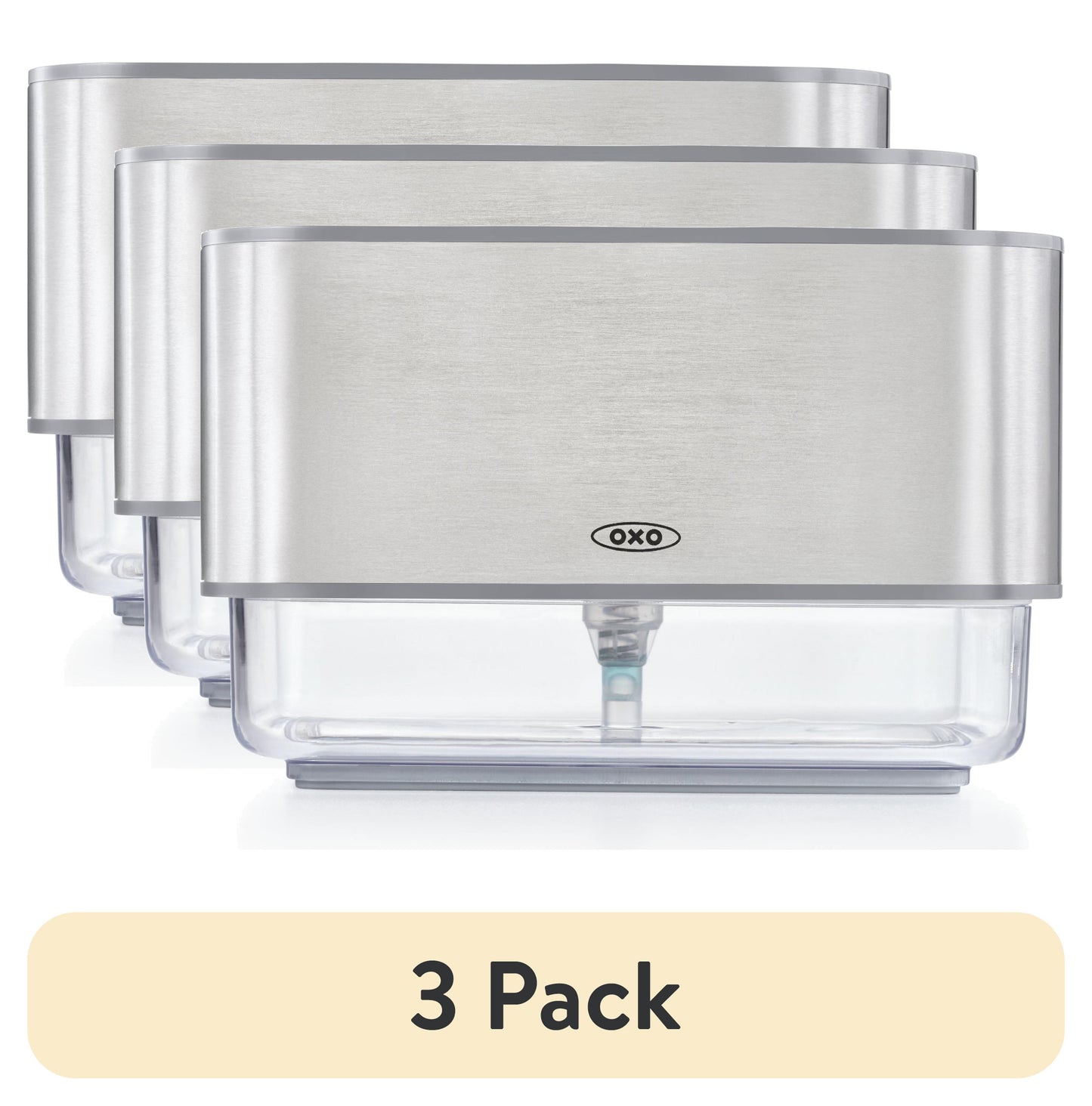 (3 pack) OXO Stainless Steel Soap Dispensing Sponge Holder