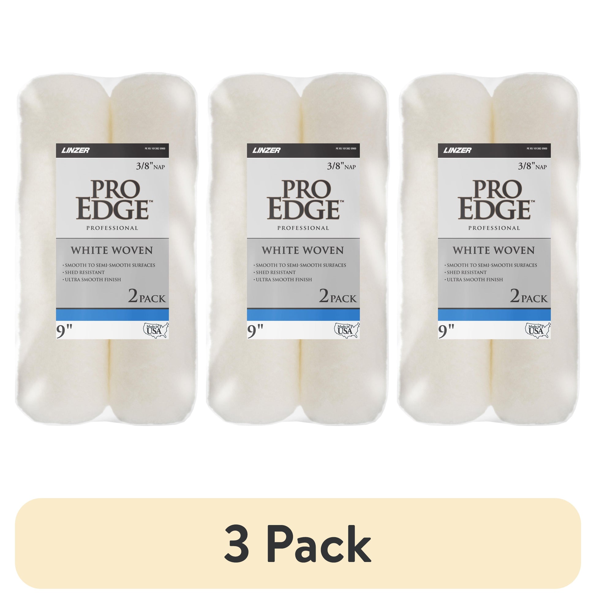 (3 pack) ProEdge 2pk 9x3/8 Woven RollerCovers