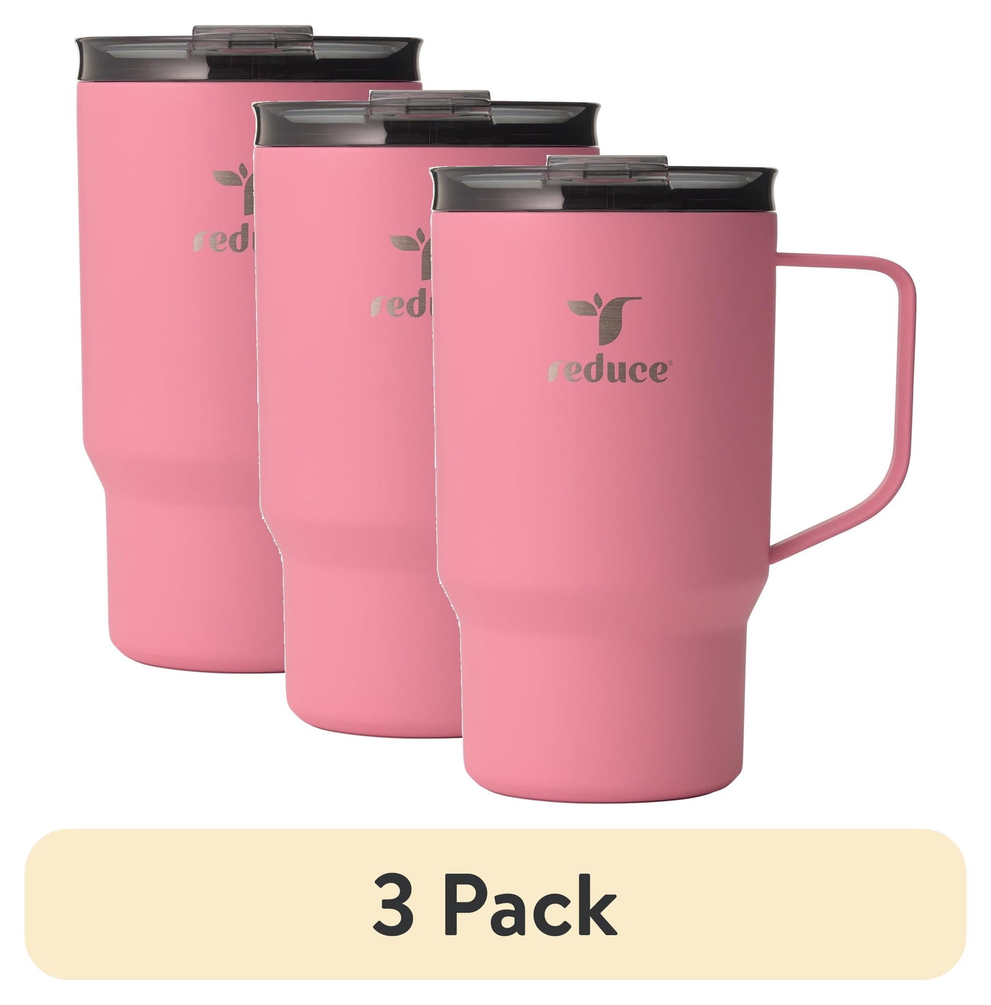 (3 pack) Reduce Hot1 18 oz Stainless Steel Insulated Tumbler with Lid & Handle â€“ Fierce Pink