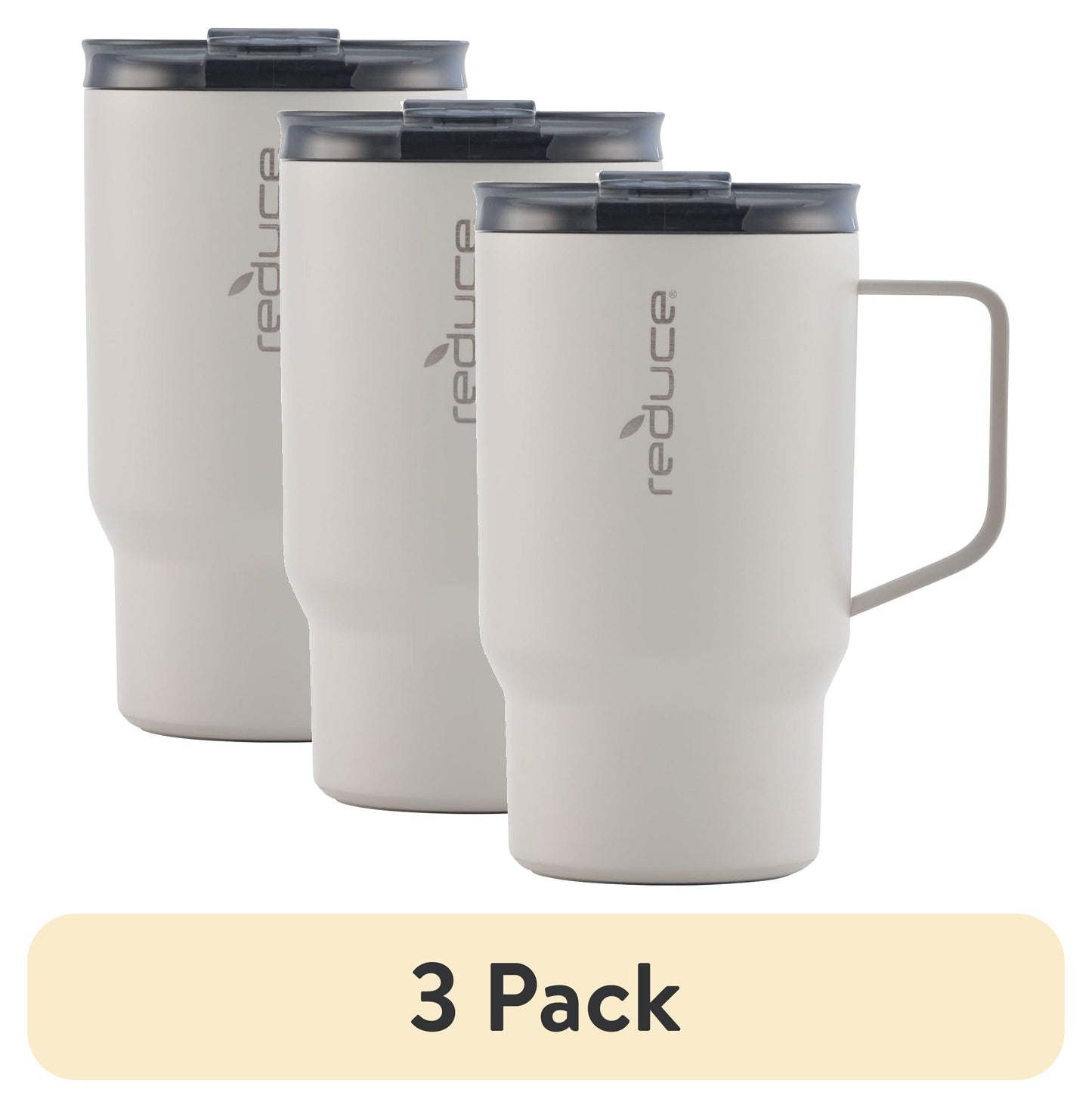 (3 pack) Reduce Hot1 18 oz Stainless Steel Insulated Tumbler with Adjustable Flow Lid â€“ Linen