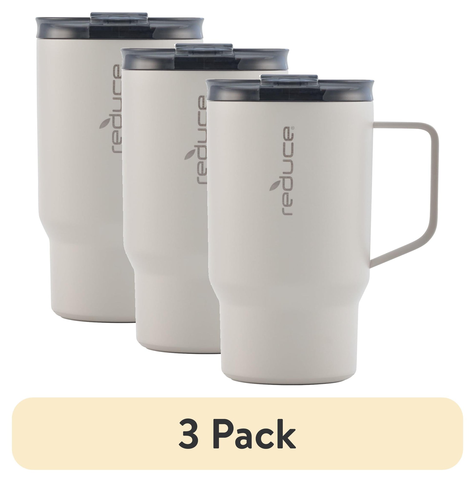 (3 pack) Reduce Hot1 18 oz Stainless Steel Insulated Tumbler with Adjustable Flow Lid â€“ Linen