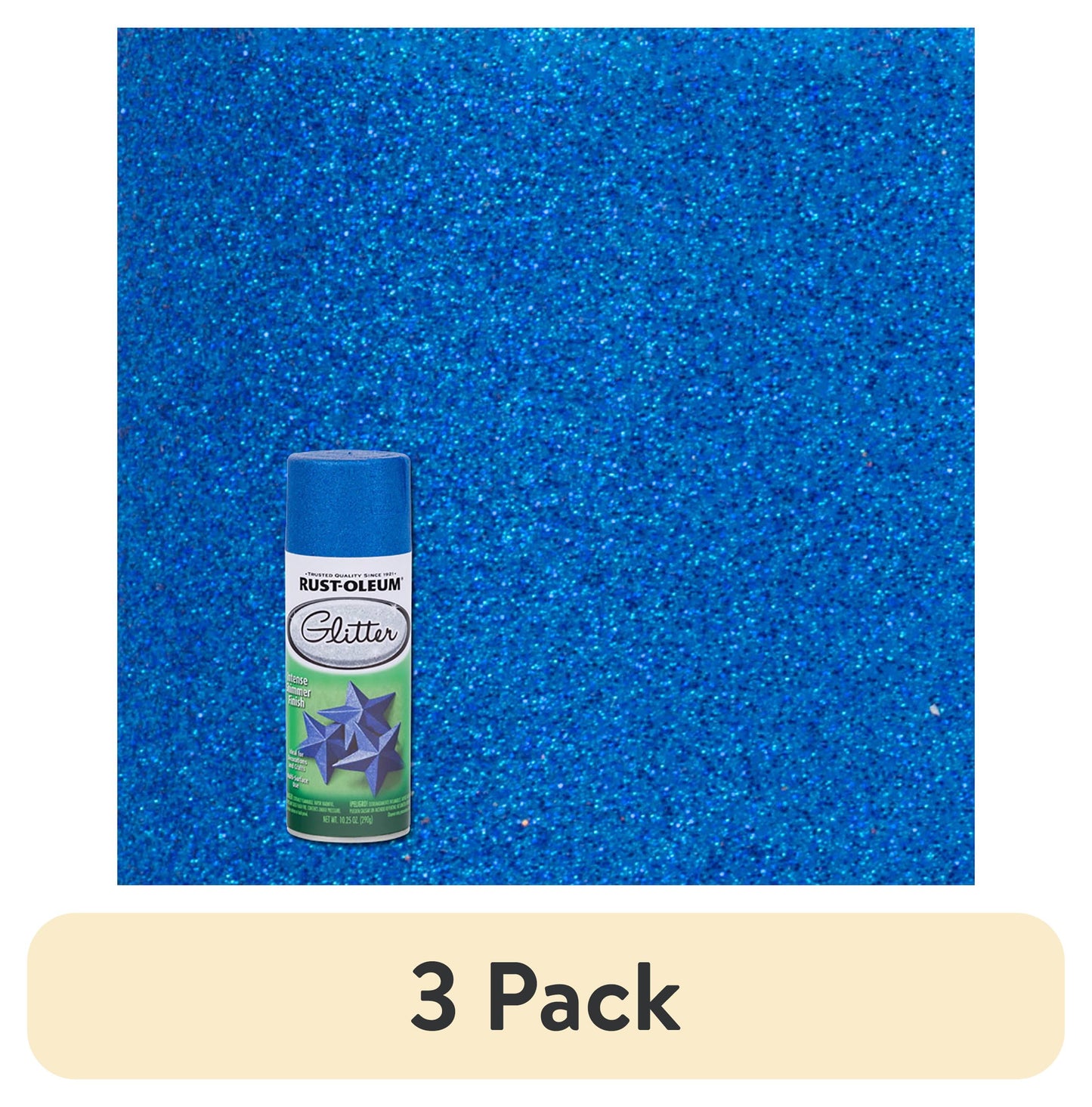 (3 pack) 6 Pack, Royal Blue, Rust-Oleum Specialty Glitter Spray Paint- 10.25