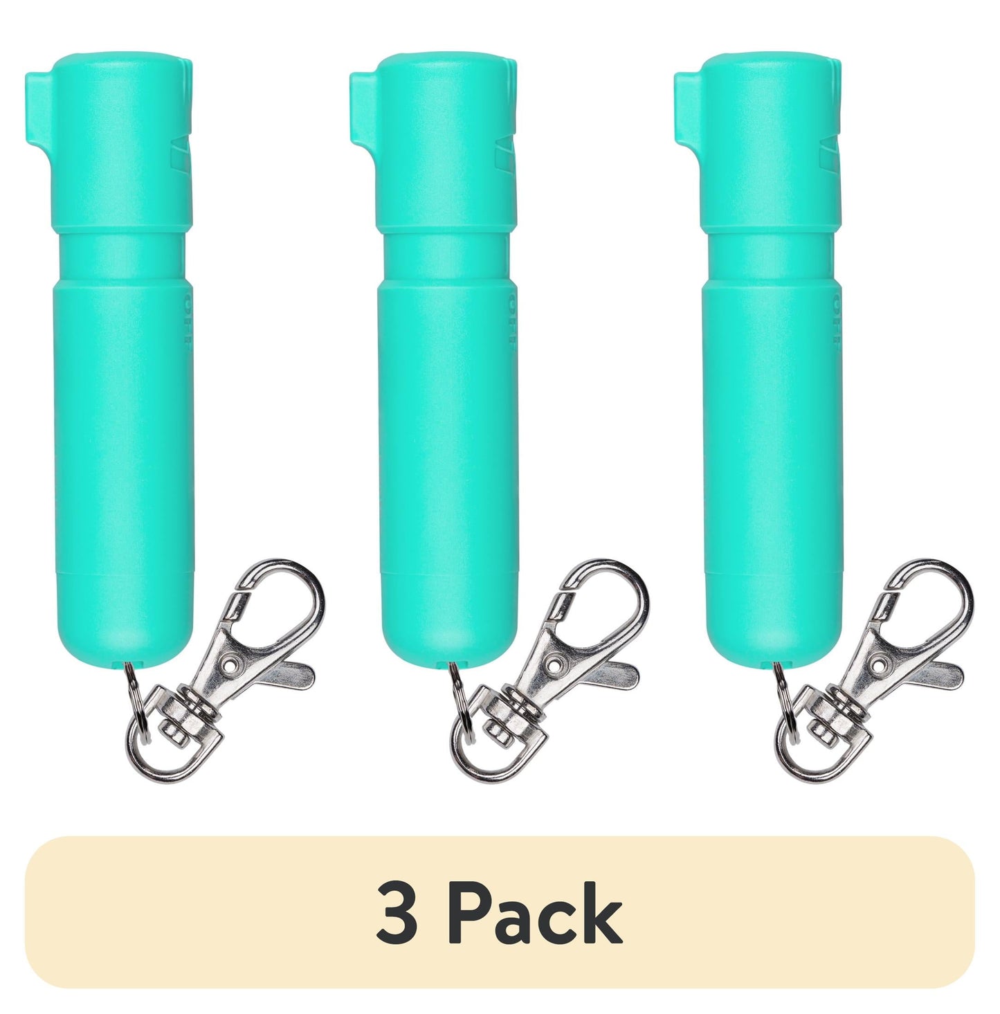 (3 pack) SABRE Mighty Discreet Pepper Spray with Snap-Clip Keychain, Mint, 1 EA, Pocket Pepper Sprays