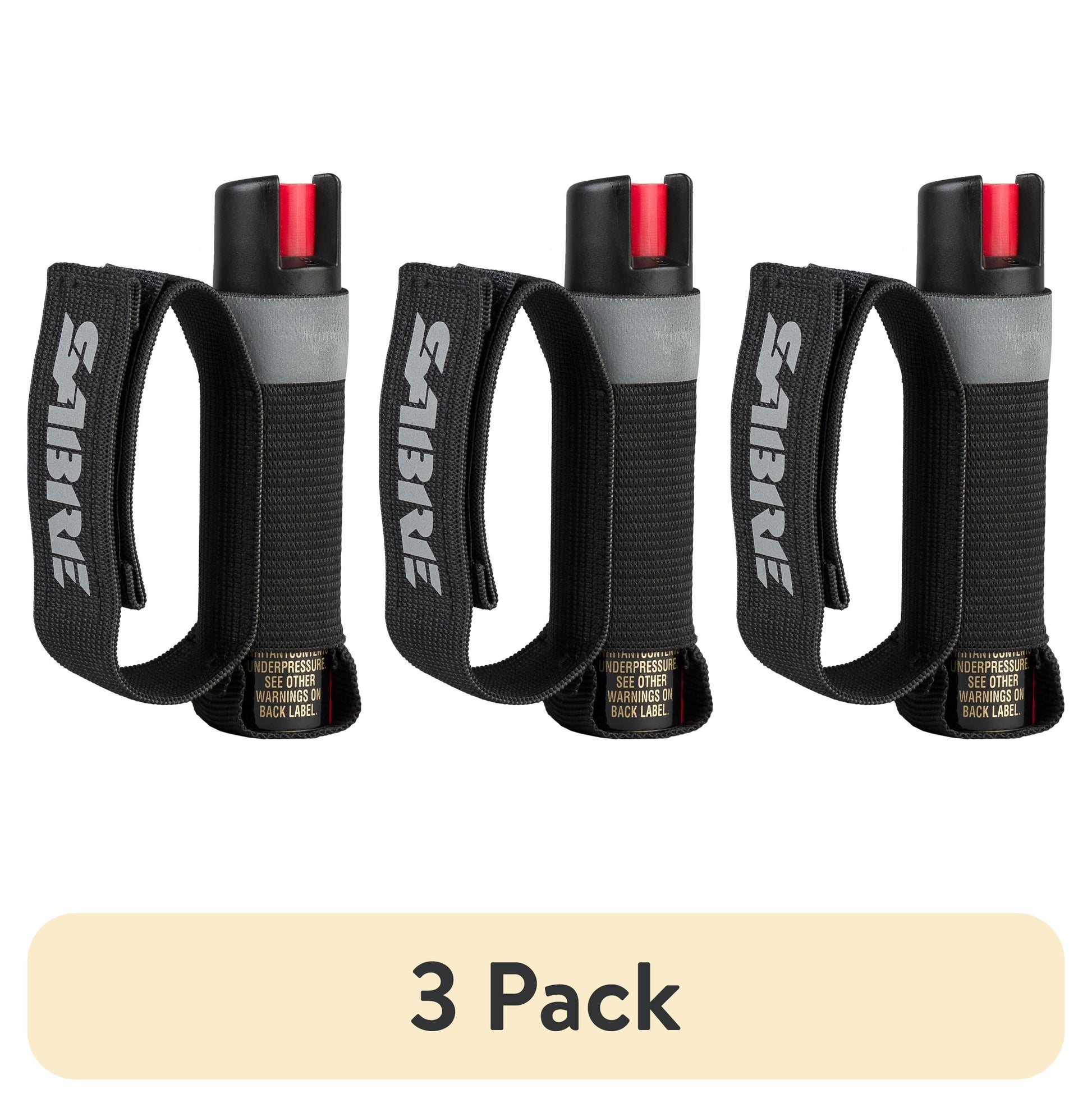 (3 pack) SABRE Runner Pepper Gel with Adjustable Reflective Hand Strap, Black, 1 Ct, New,Pocket Pepper Sprays