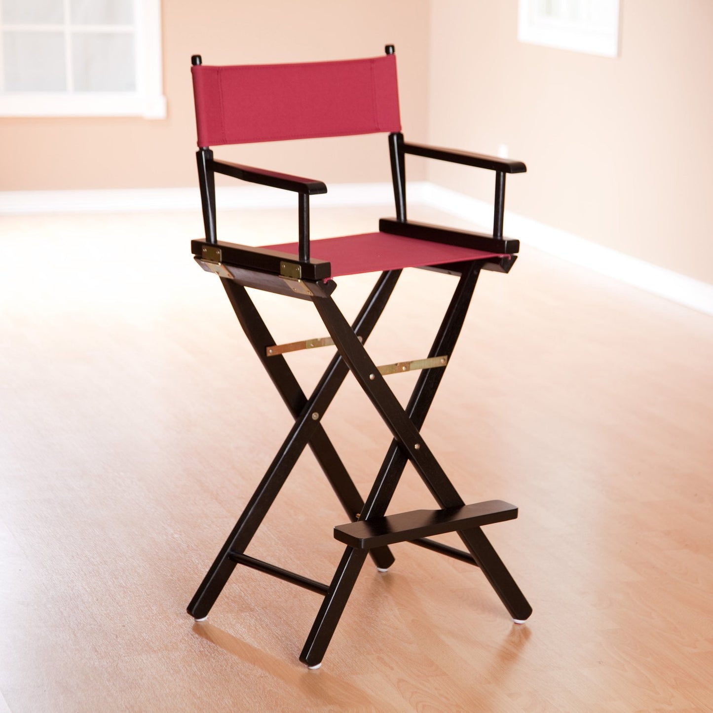 30" Director's Chair Black Frame-Burgundy Canvas