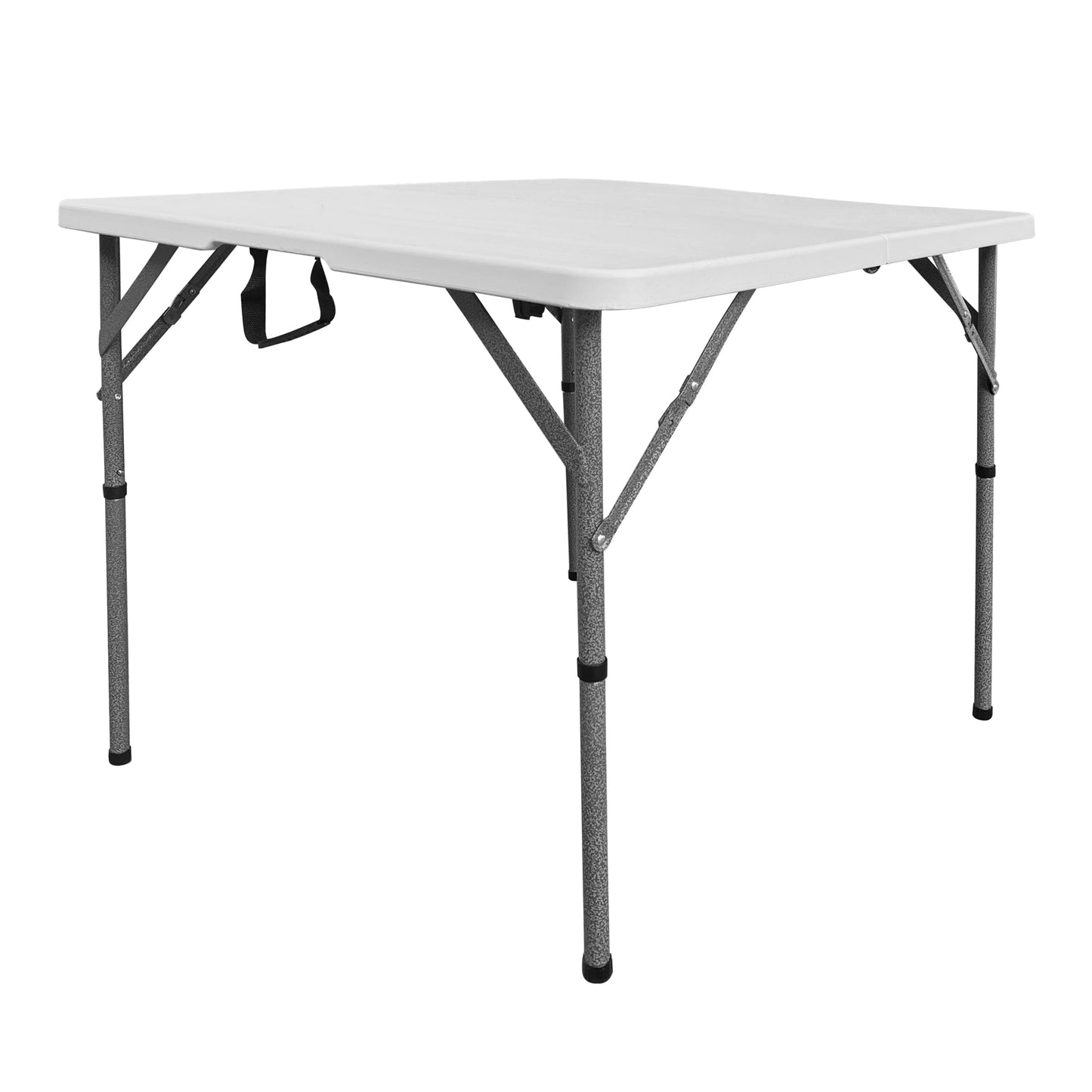 34â€ Square Folding Table, Small Folding Table with Easy-Carry Handle, White