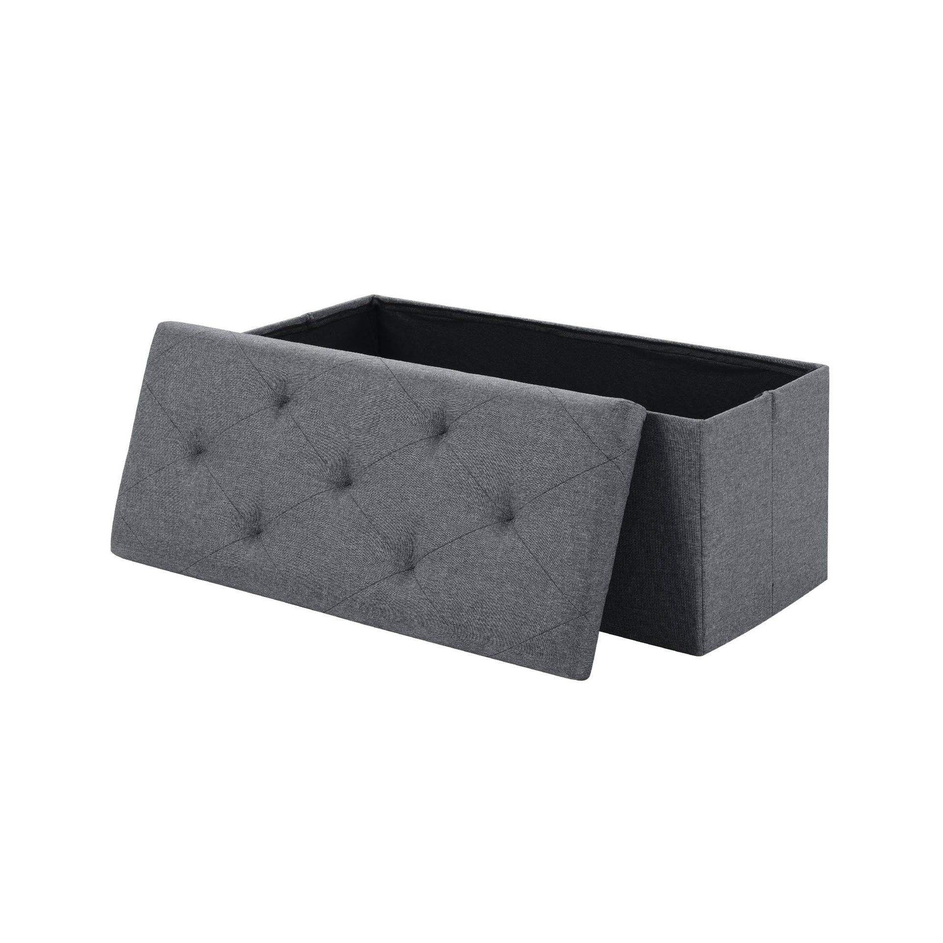 35''W Folding Storage Ottoman, Foot Rest Stool with Hidden Compartment, End of Bed Storage Bench