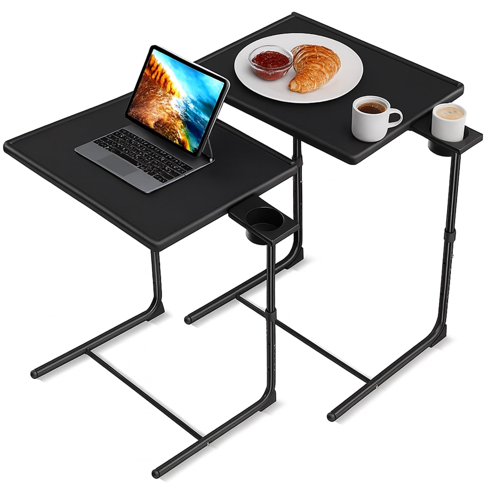 SUGIFT Adjustable Lap Desk with Wheels for Home Office, White