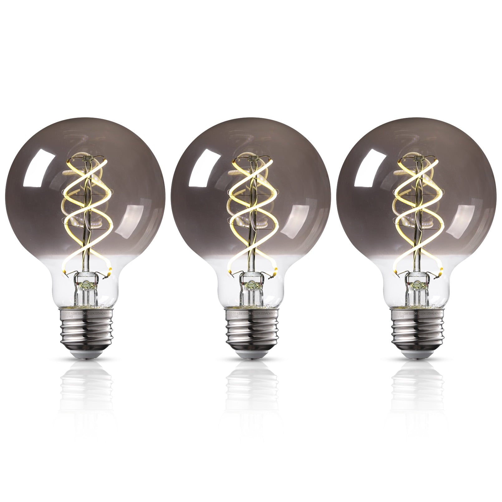 Paquete de 3 Bombillas LED G25, Vidrio Ãmbar, Regulables, Bombilla Edison Vintage con Base E26, Luz Ãmbar de 2000K