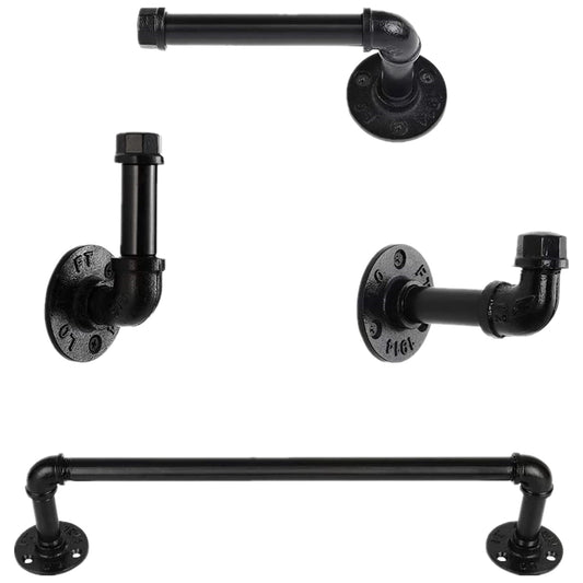 Juego de Accesorios de BaÃ±o de Tubo Industrial Montado en la Pared de 4 Piezas de Oumilen