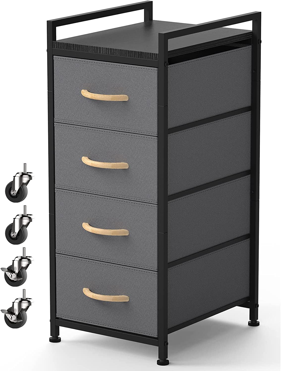 Oumilen Adult 4 Tier Drawer Closet Organizer Tower Clothing Storage Drawers, Gray