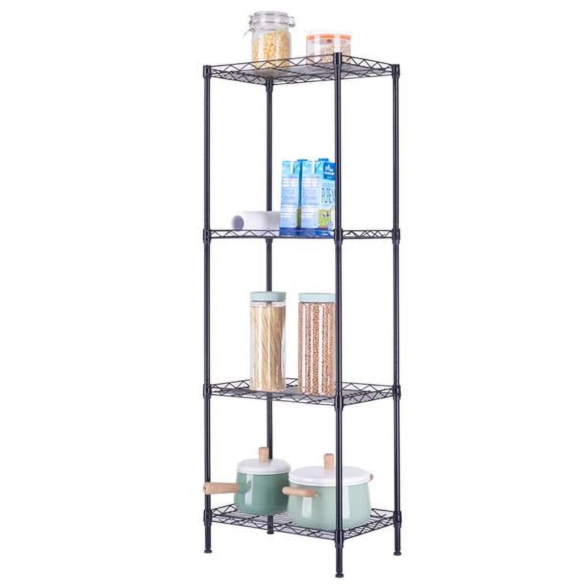 4-Tier Heavy Duty Metal Storage Rack â€“ 400lbs Capacity Adjustable Wire Shelving Unit for Kitchen, Garage, Office | Tool-Free Assembly, Leveling Feet, Commercial & Home