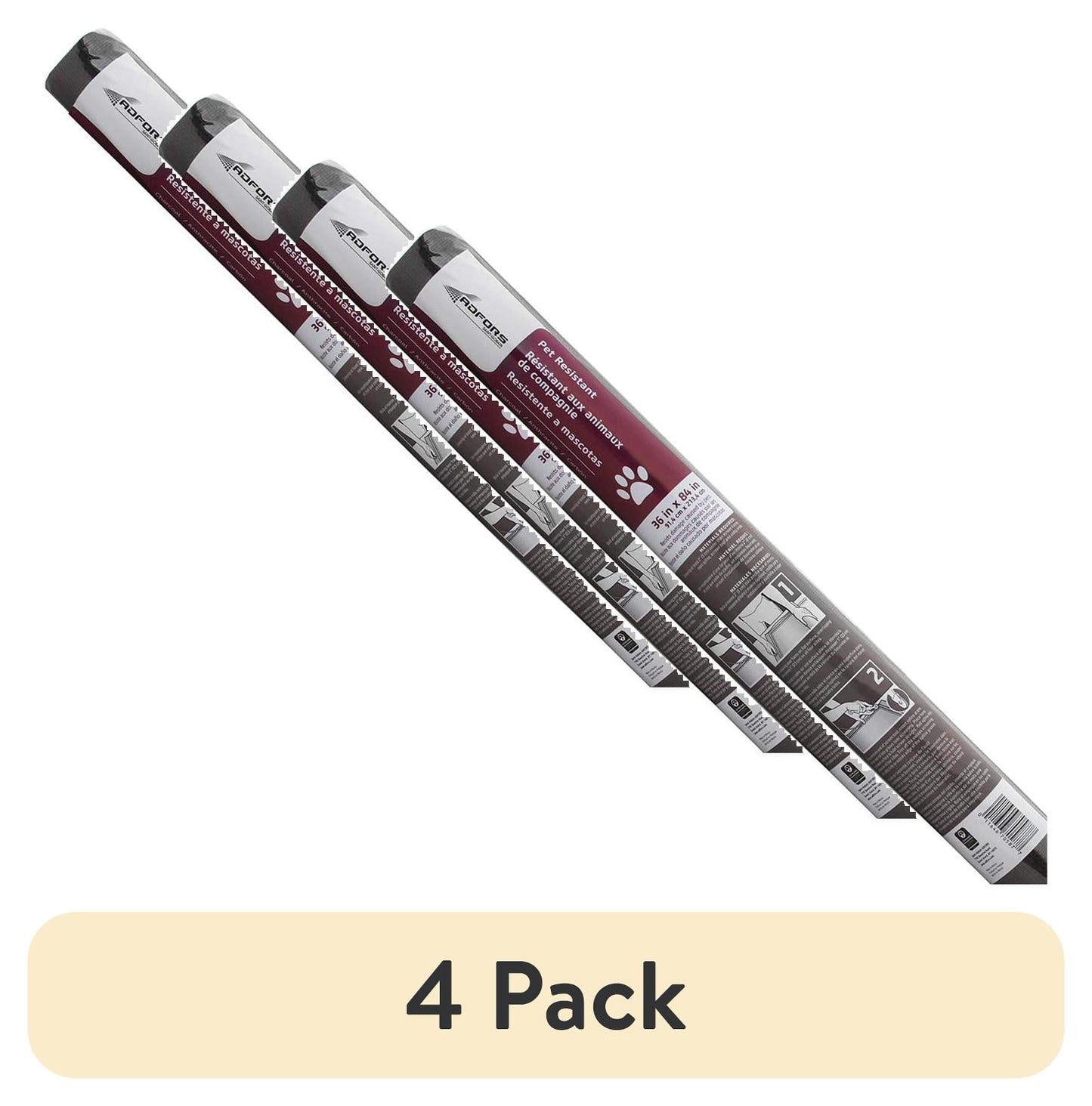 (4 pack) ADFORS 36in. x 84in. Charcoal Polyester Pet Resistant Screen Roll
