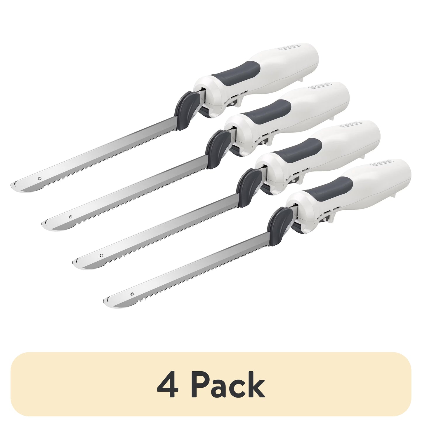 (4 pack) BLACK+DECKER 9-Inch Electric Carving Knife, Stainless Steel, White