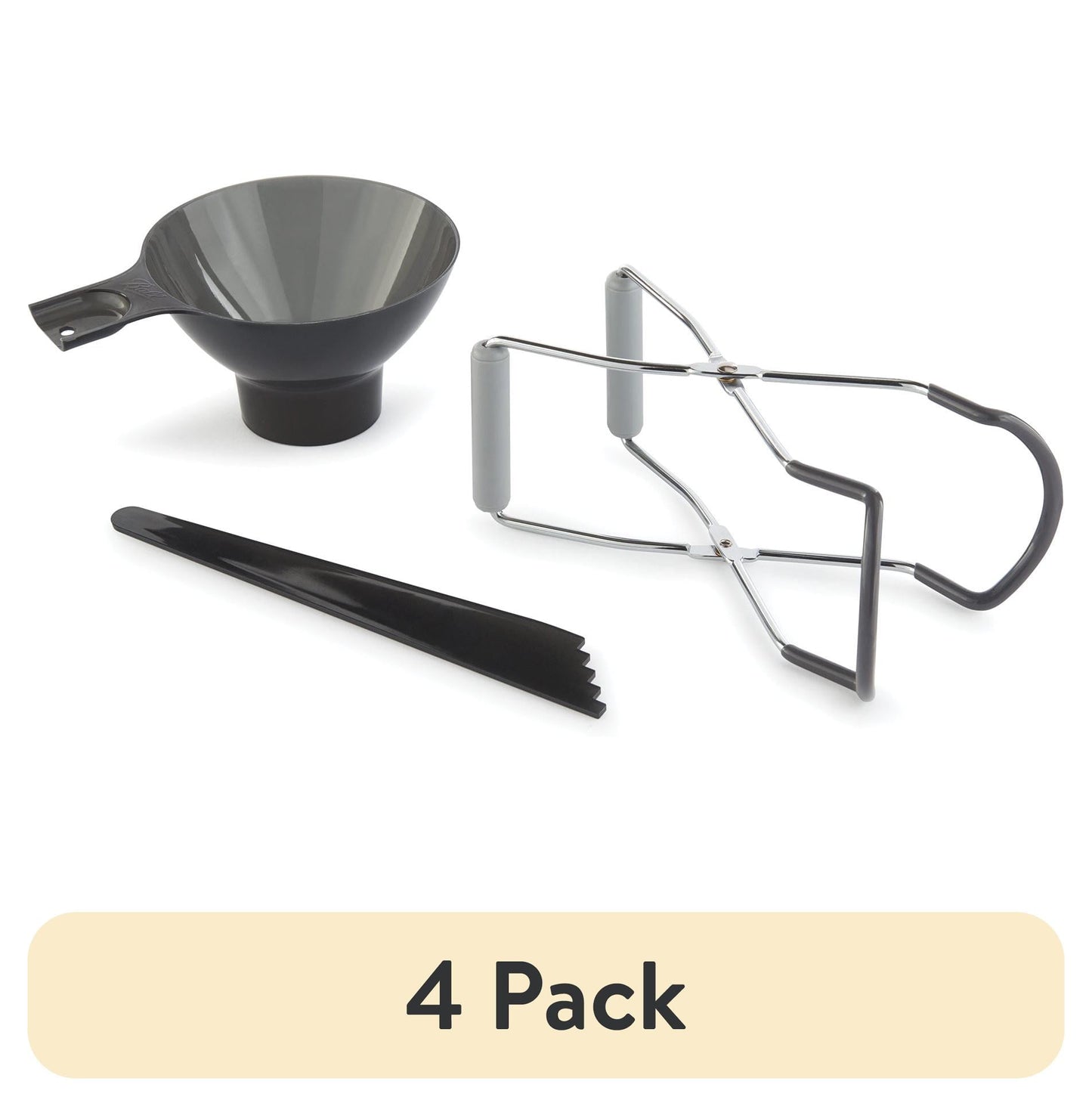 (4 pack) Ball 3-Piece Beginner Canning Kit, Essential Home Canning Supplies with Mason Jar Lifter, Headspace Tool and Canning Funnel for Regular or Wide Mouth Mason Jars