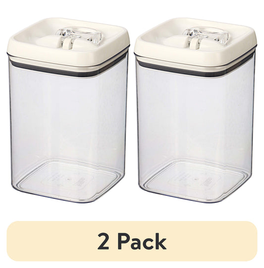 (Paquete de 2) Better Homes & Gardens Canister - Contenedor Cuadrado para Almacenamiento de Alimentos Flip-TiteÂ® de 13.8 Tazas, DiseÃ±ado para Ayudar con la OrganizaciÃ³n de la Despensa y el Almacenamiento de Alimentos