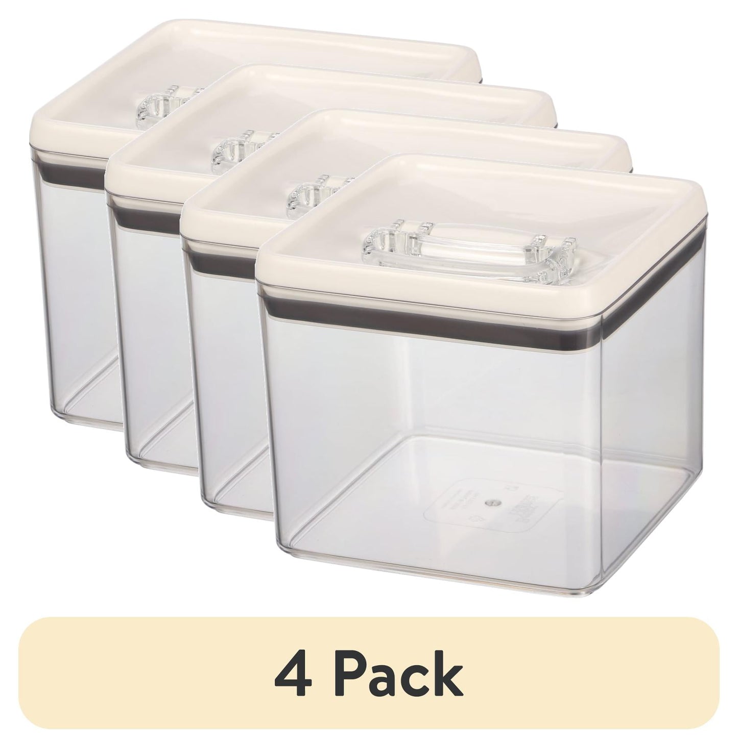(4 pack) Better Homes & Gardens Flip-Tite Large 19.7 Cup Airtight Bagel Food Storage Container, BPA-Free, Stackable Pantry Canister