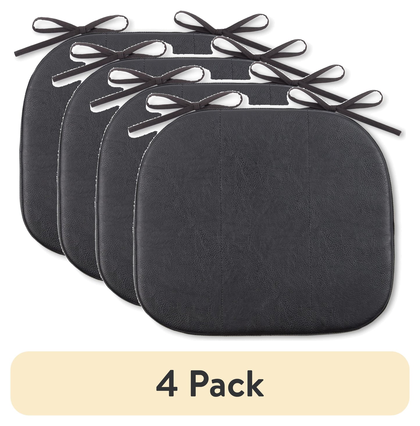Better Homes & Gardens Faux Leather Memory Foam Chair Pad, Brown, 15"W x 17"L , 1 Piece