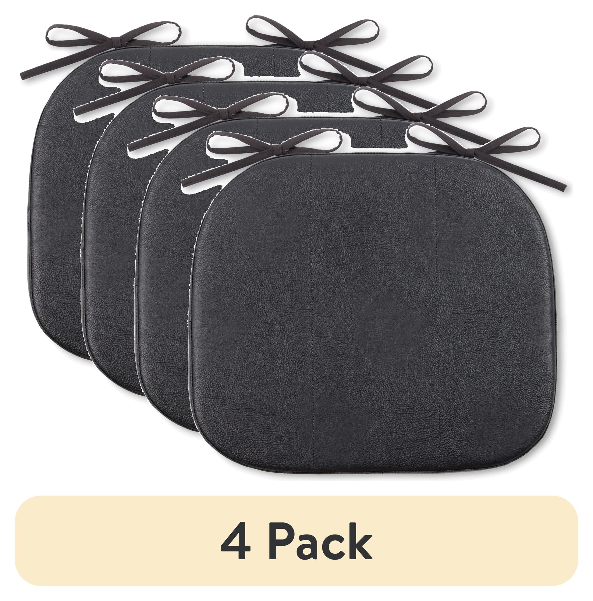 Better Homes & Gardens Faux Leather Memory Foam Chair Pad, Brown, 15"W x 17"L , 1 Piece