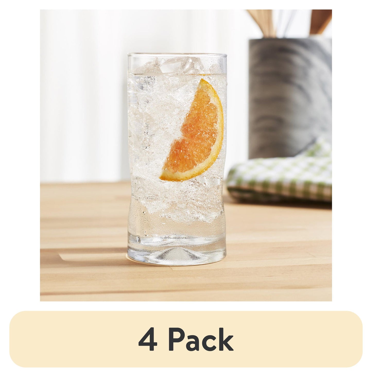 (4 pack) Better Homes & Gardens Lyra Glass Drinkware Set, 16.7 oz, 8-Piece