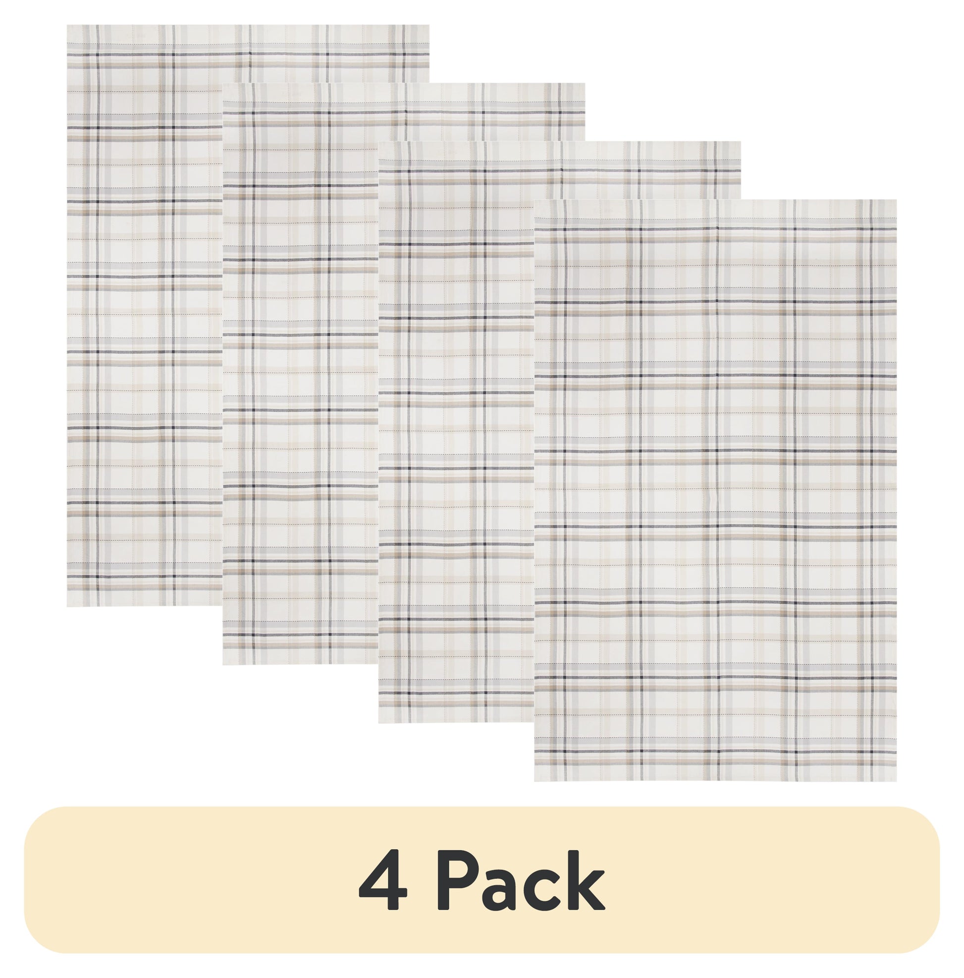 (4 pack) Better Homes & Gardens Monday Plaid Tablecloth 60" x 102" - Multi - 100% Cotton
