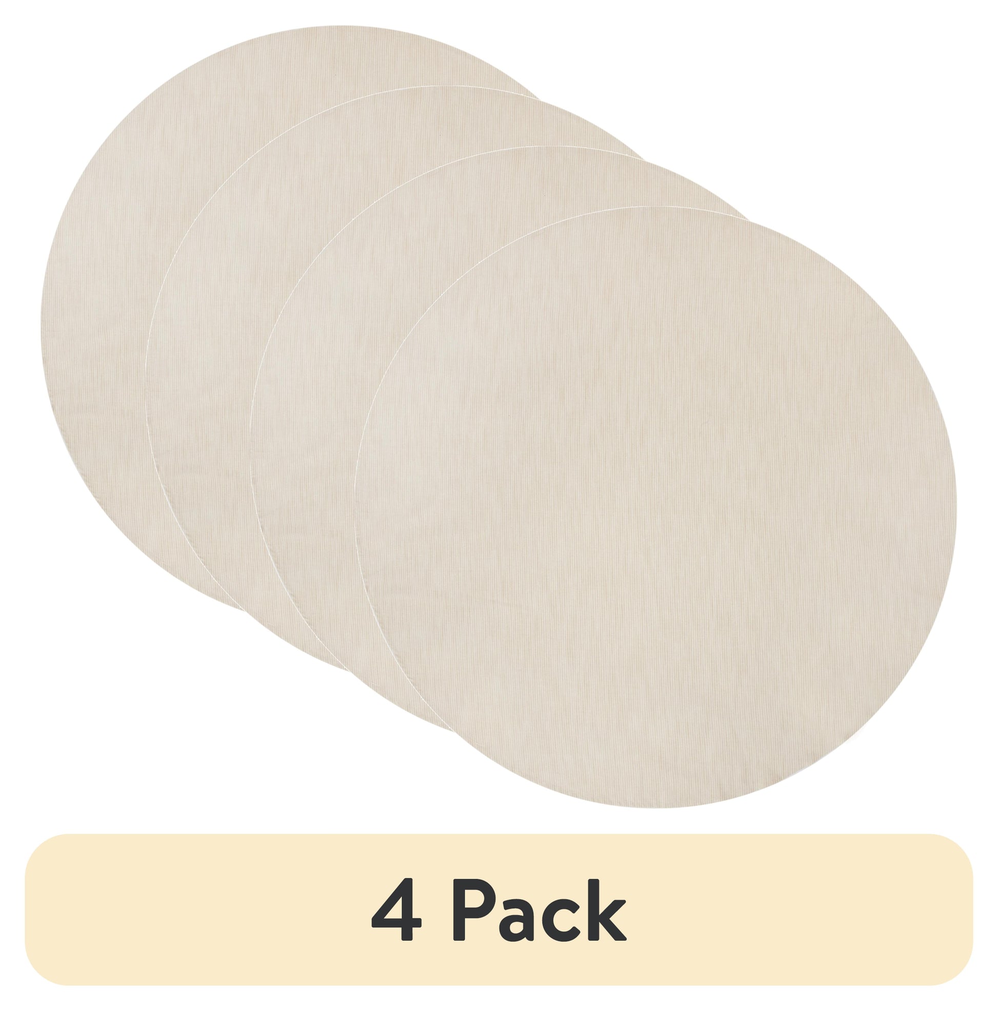 (4 pack) Better Homes & Gardens Vanilla Dream Pinstripe Cotton Tablecloth 70" Round