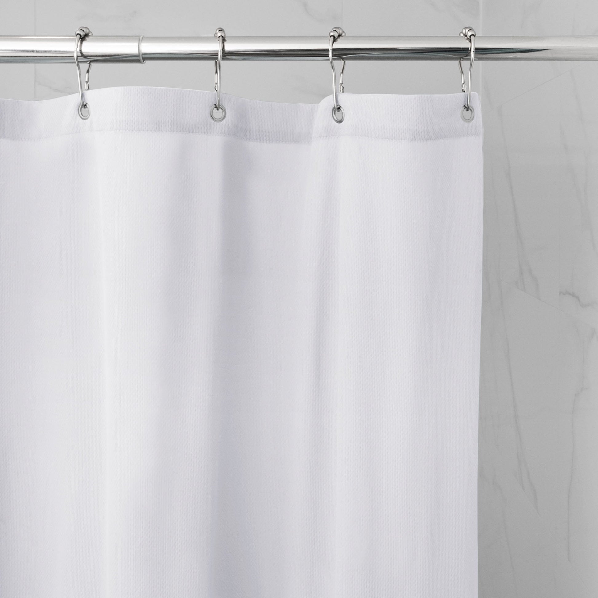 (4 pack) Better Homes and Gardens Waterproof Ultimate Shield Fabric Shower Liner, White