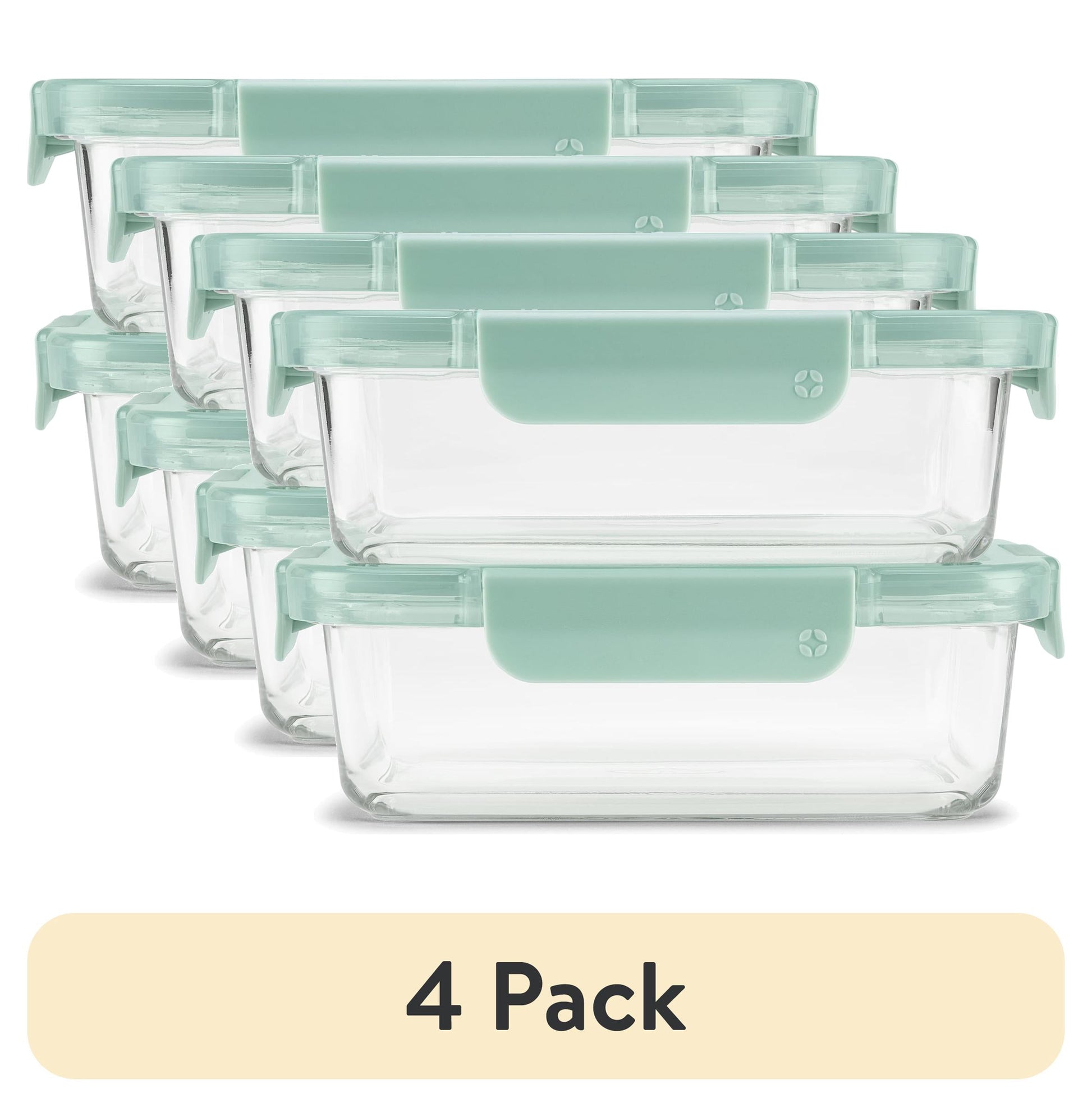 Ello Color Lock 3.4 Cup 2 Pack Glass Meal Prep Containers with Locking Lids